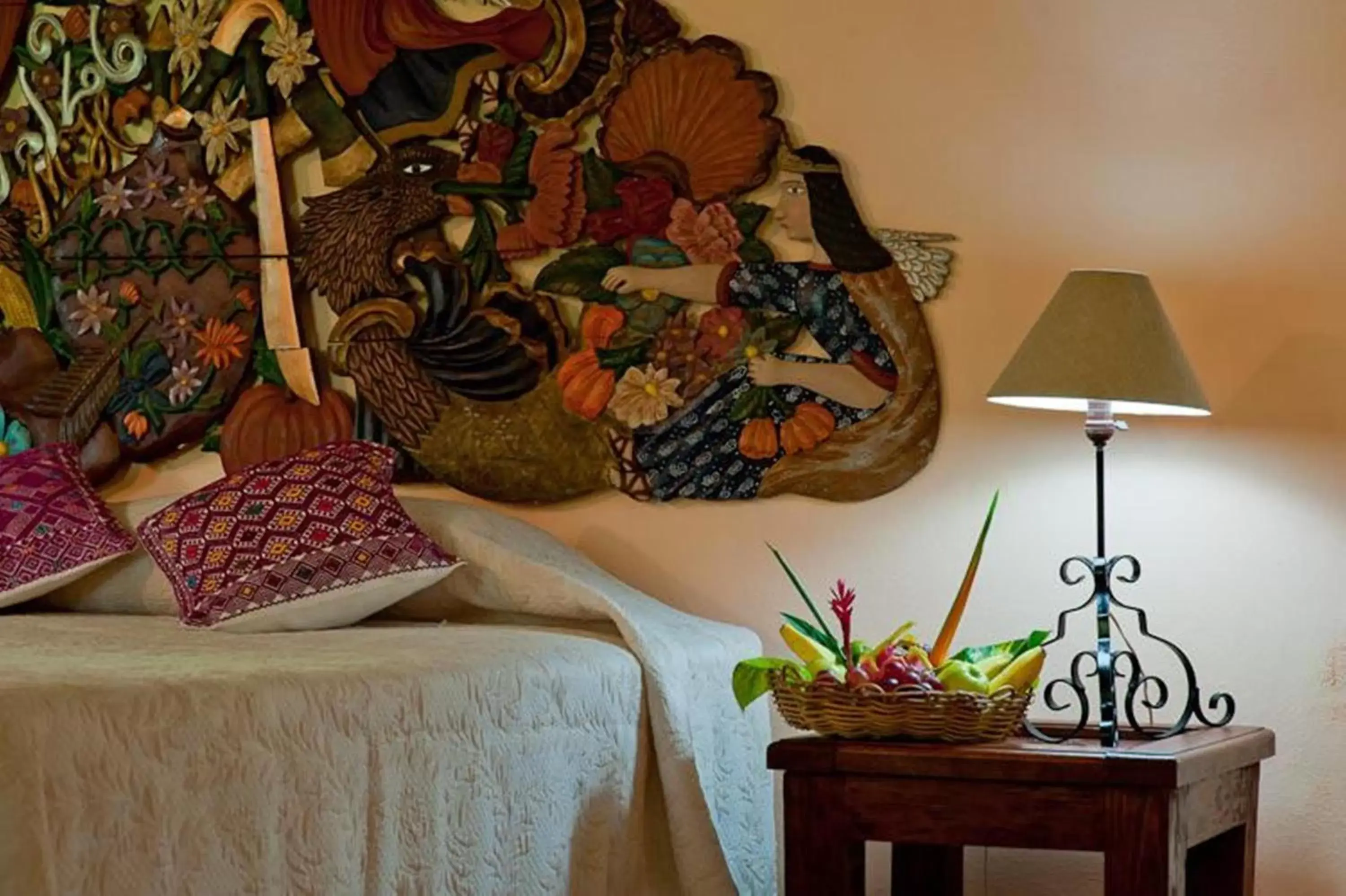 Decorative detail, Bed in Hacienda Chichen Resort and Yaxkin Spa