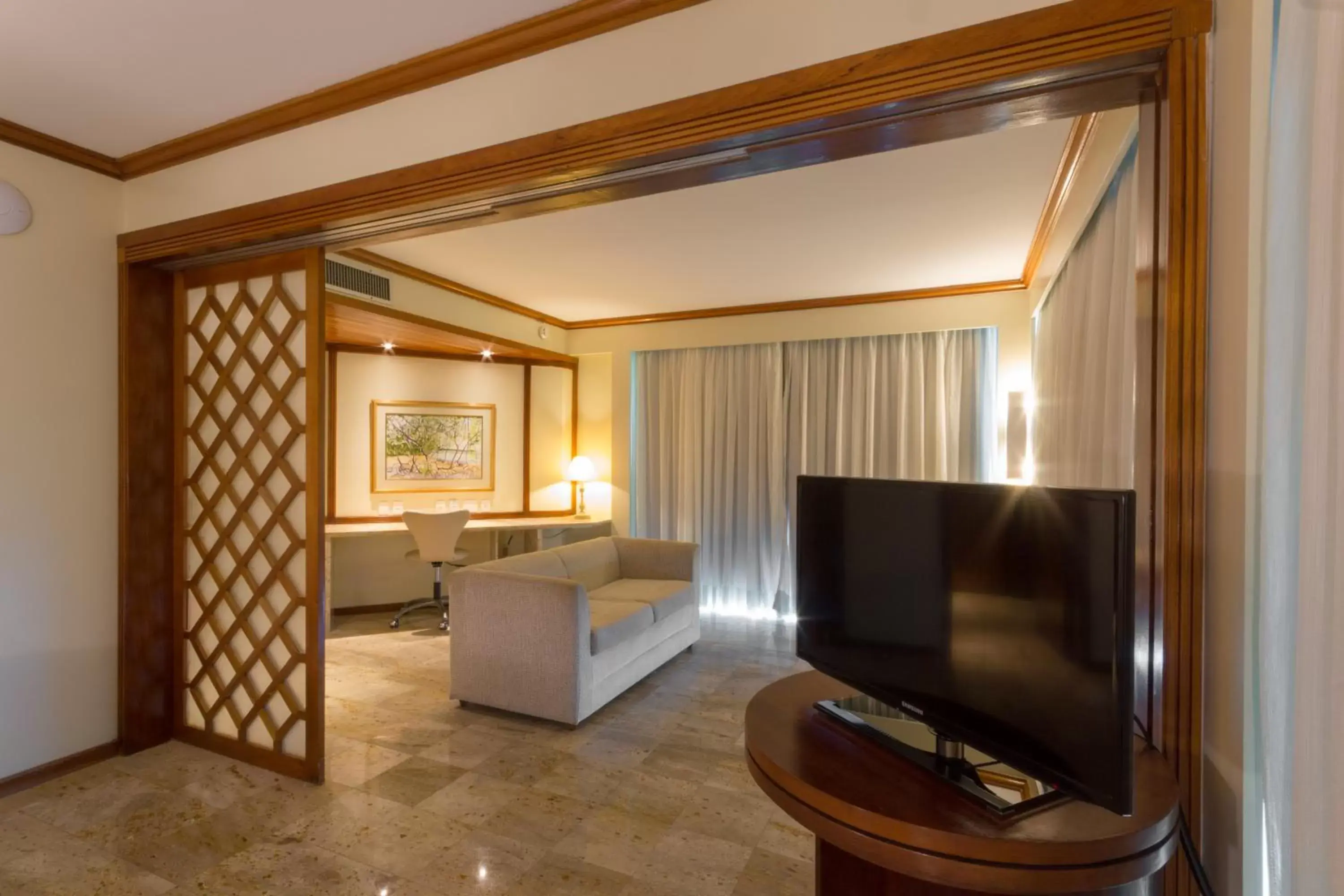 Communal lounge/ TV room, TV/Entertainment Center in Hotel Atlante Plaza