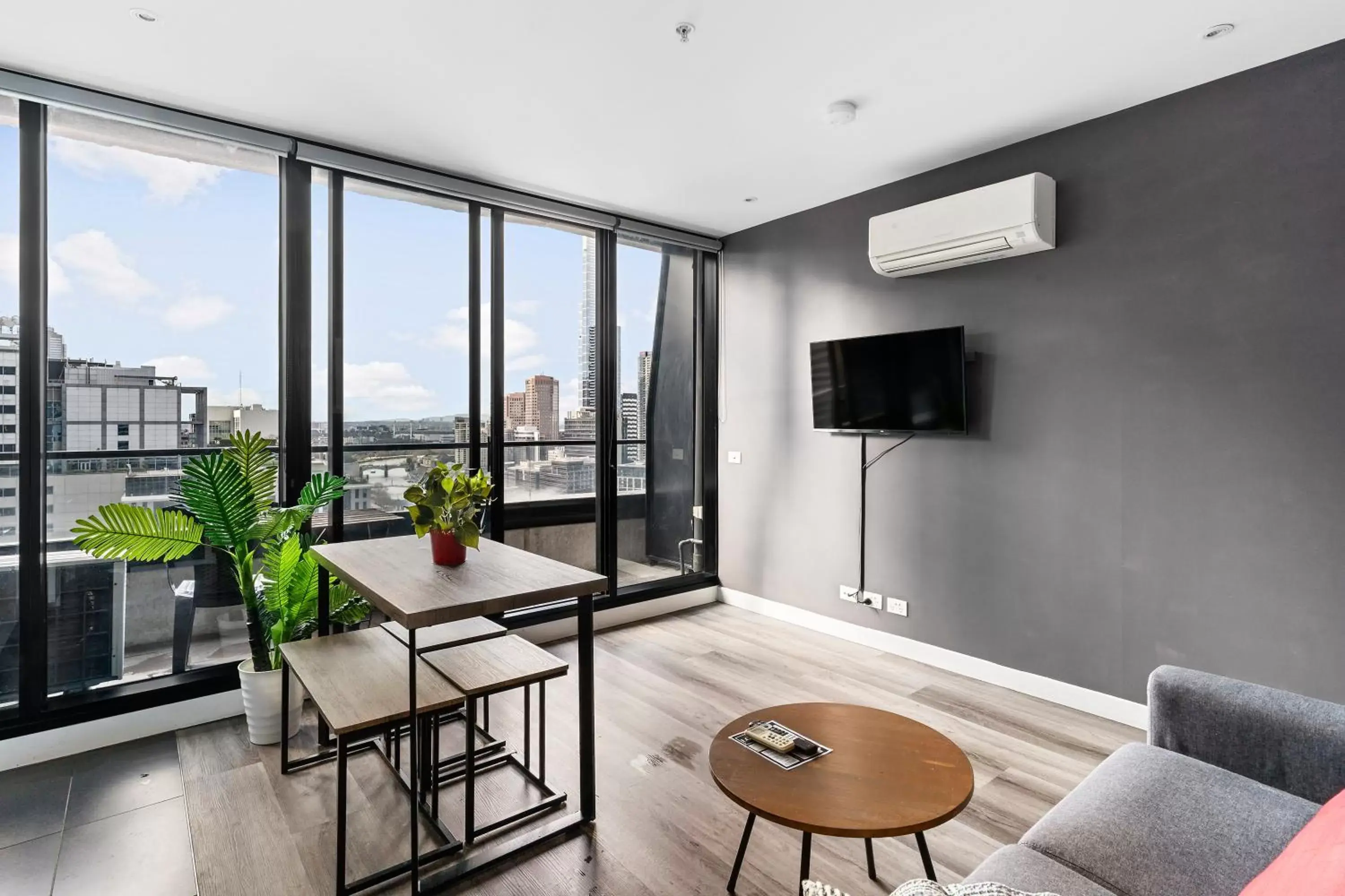 Seating Area in Aura on Flinders Serviced Apartments