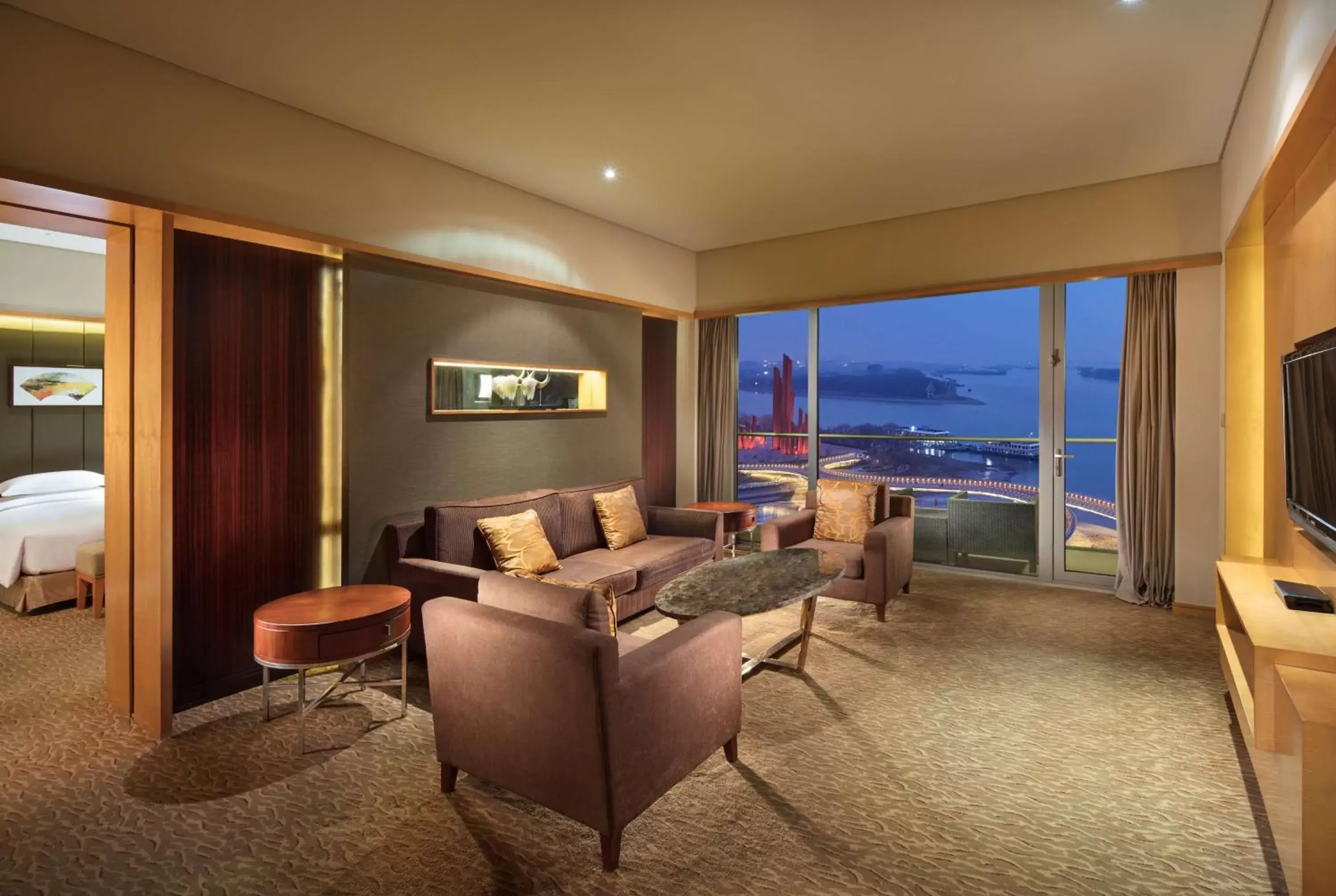 Living room in Hilton Nanjing Riverside Living room in Hilton Nanjing Riverside