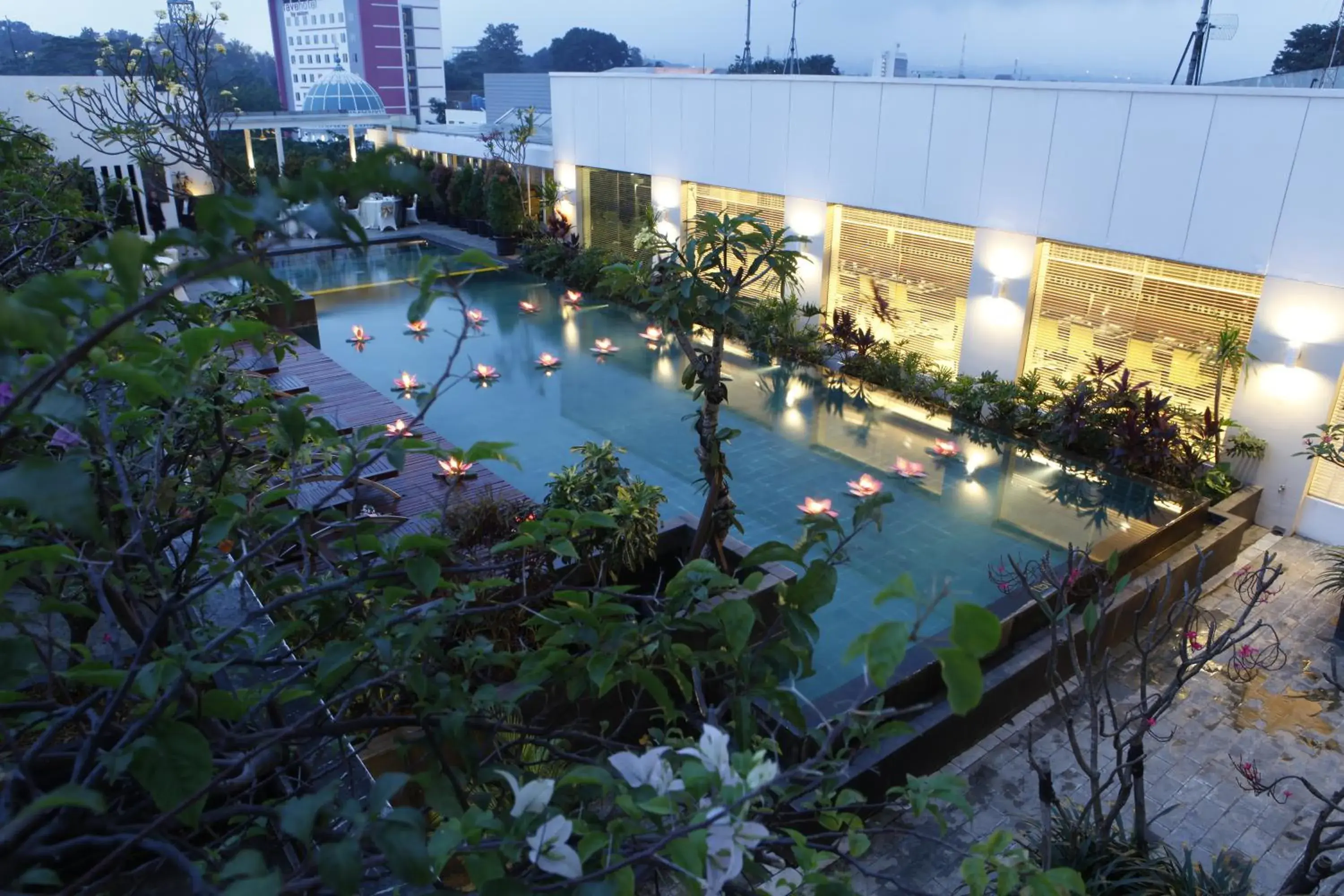 Night, Pool View in Hotel Santika Bogor
