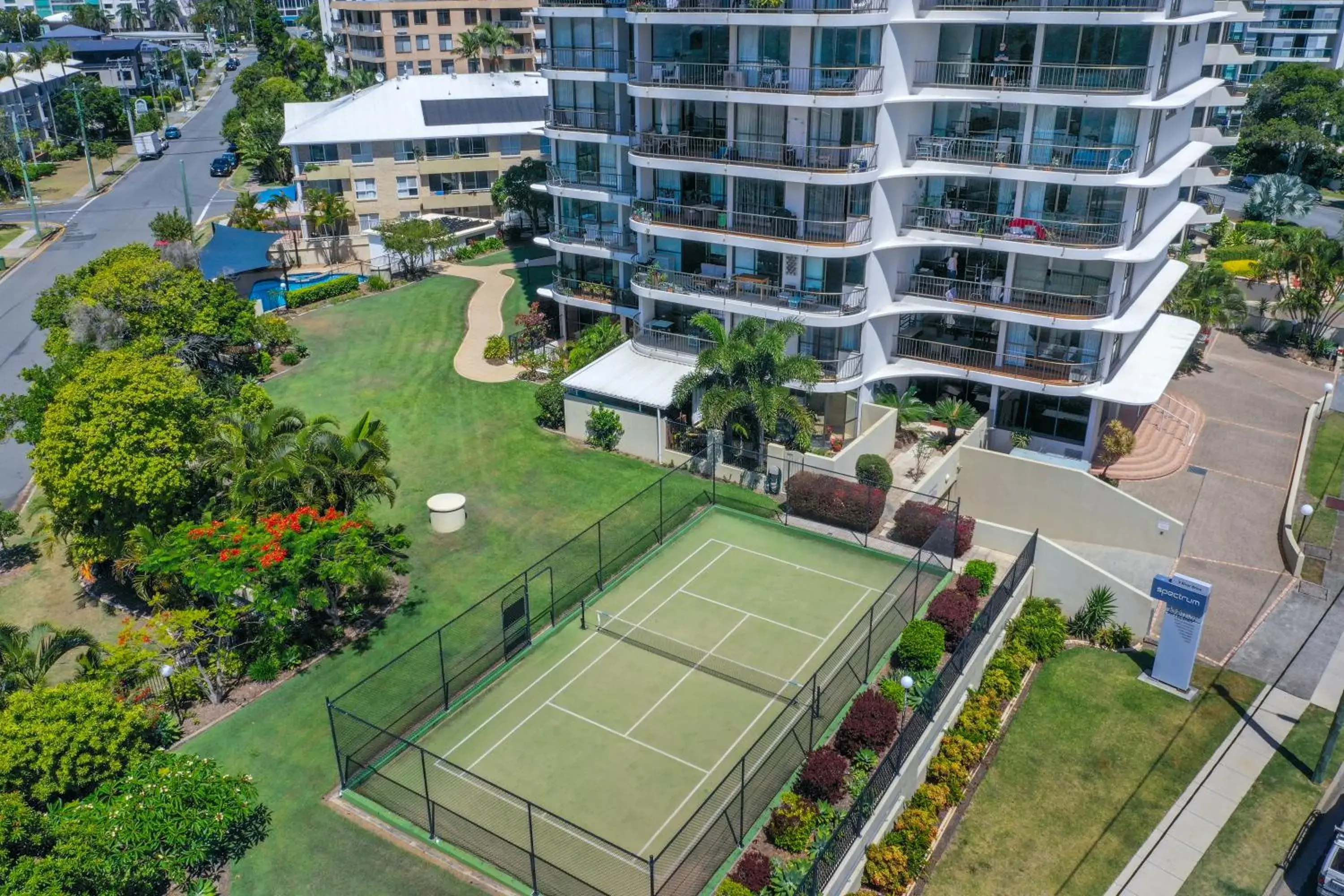 Tennis court, Bird's-eye View in Spectrum Holiday Apartments