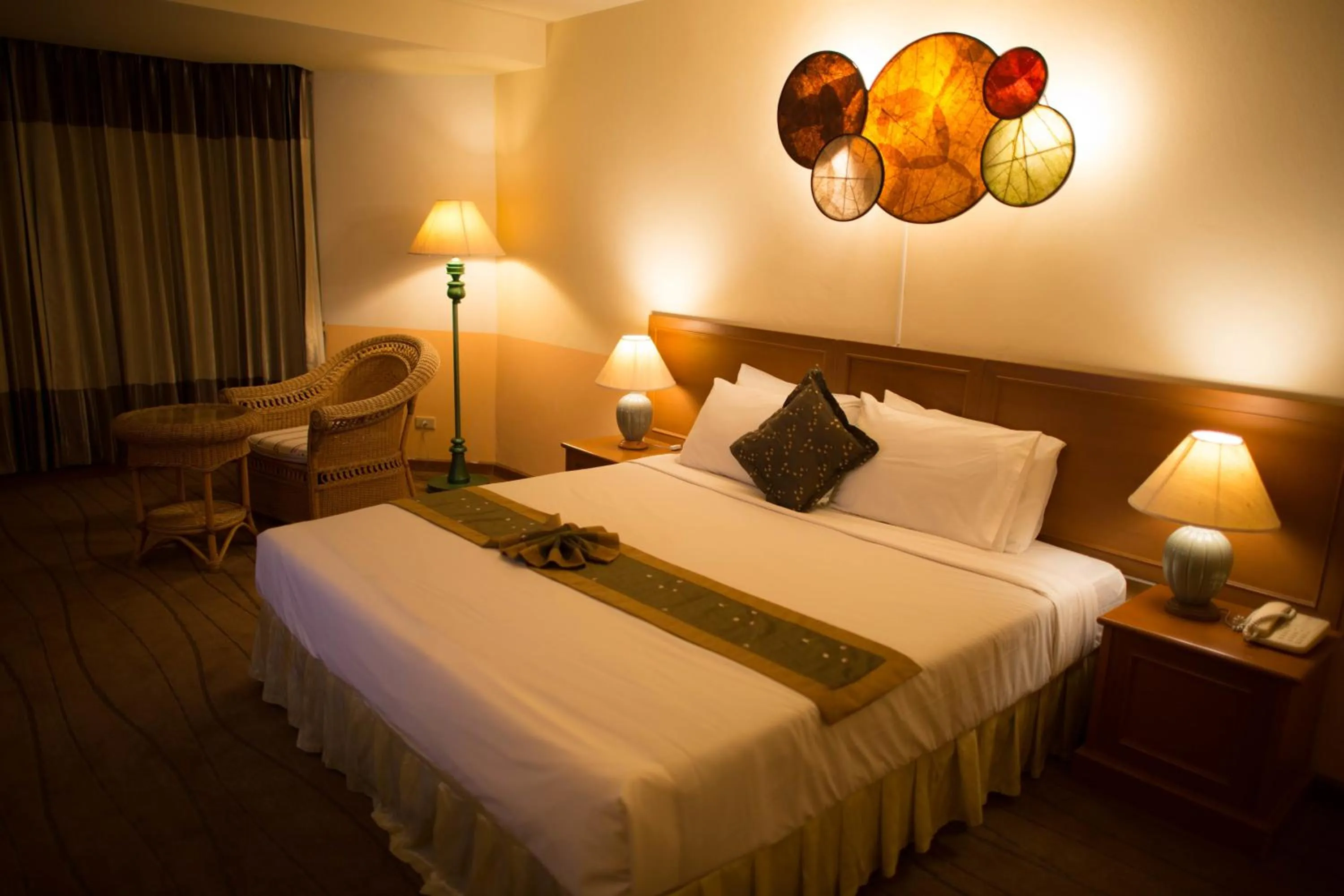 Decorative detail, Bed in Phayao Gateway Hotel