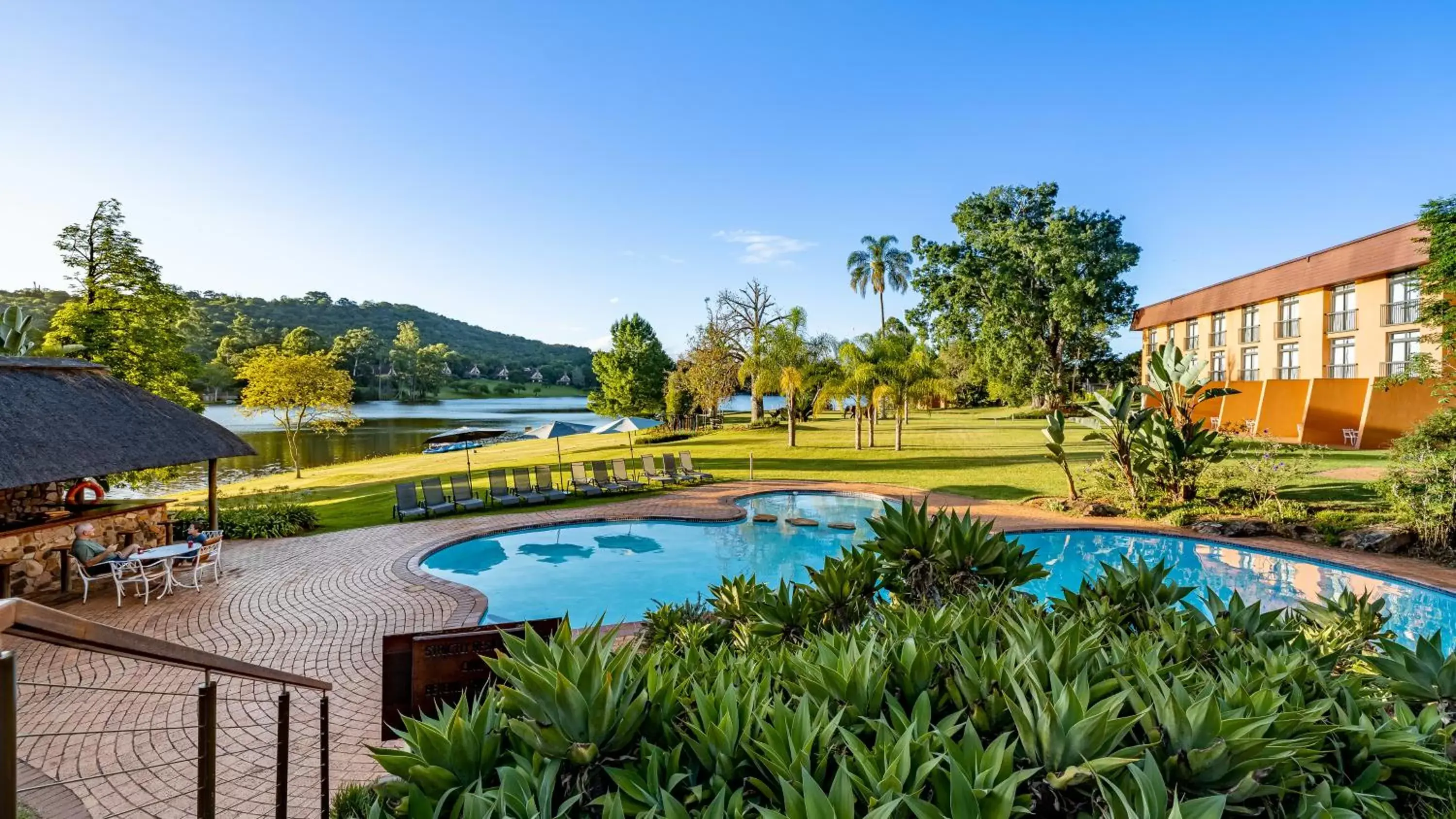 Natural landscape, Swimming Pool in African Sky Pine Lake Inn