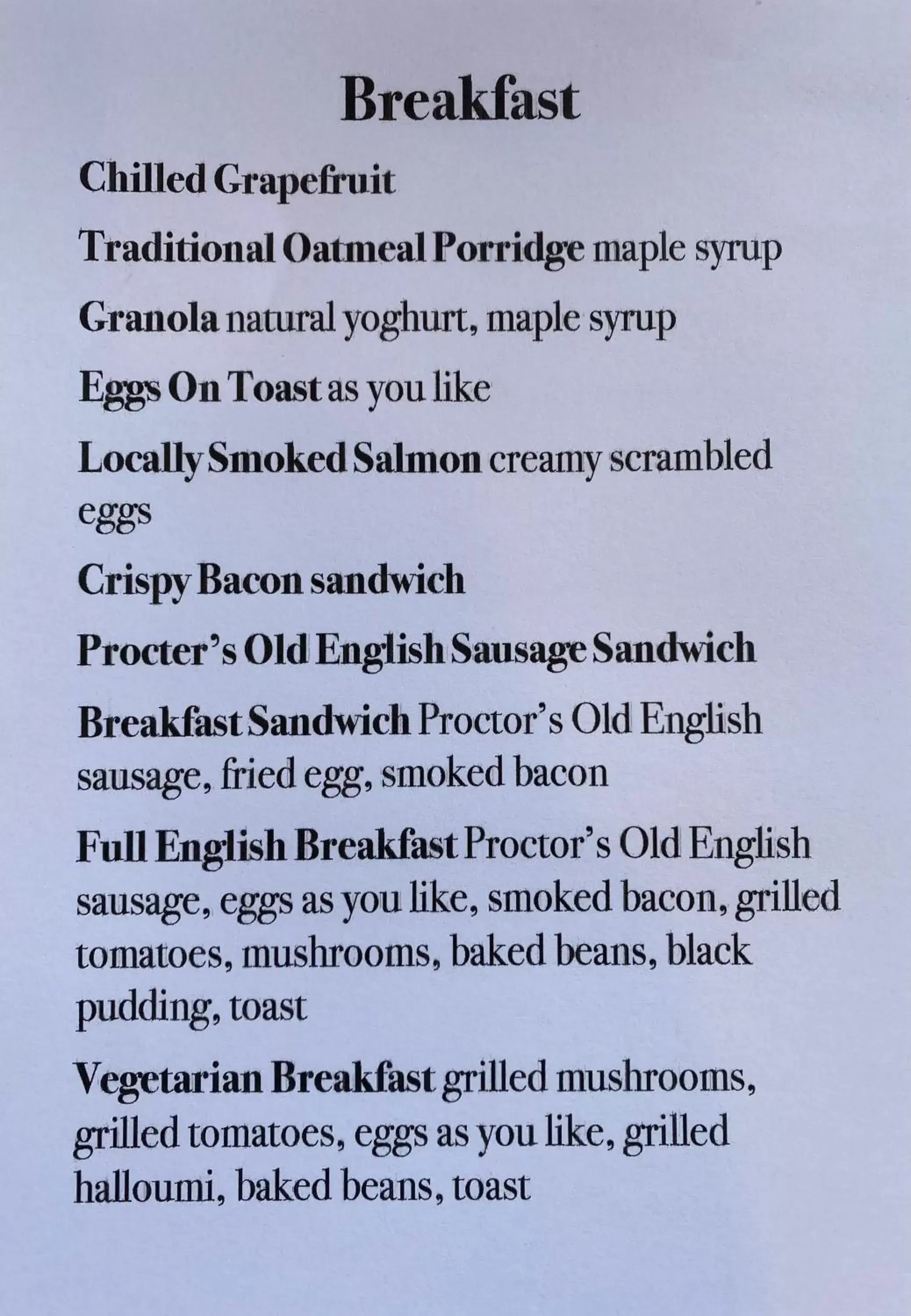 Breakfast in The Cherry Tree Breakfast in The Cherry Tree