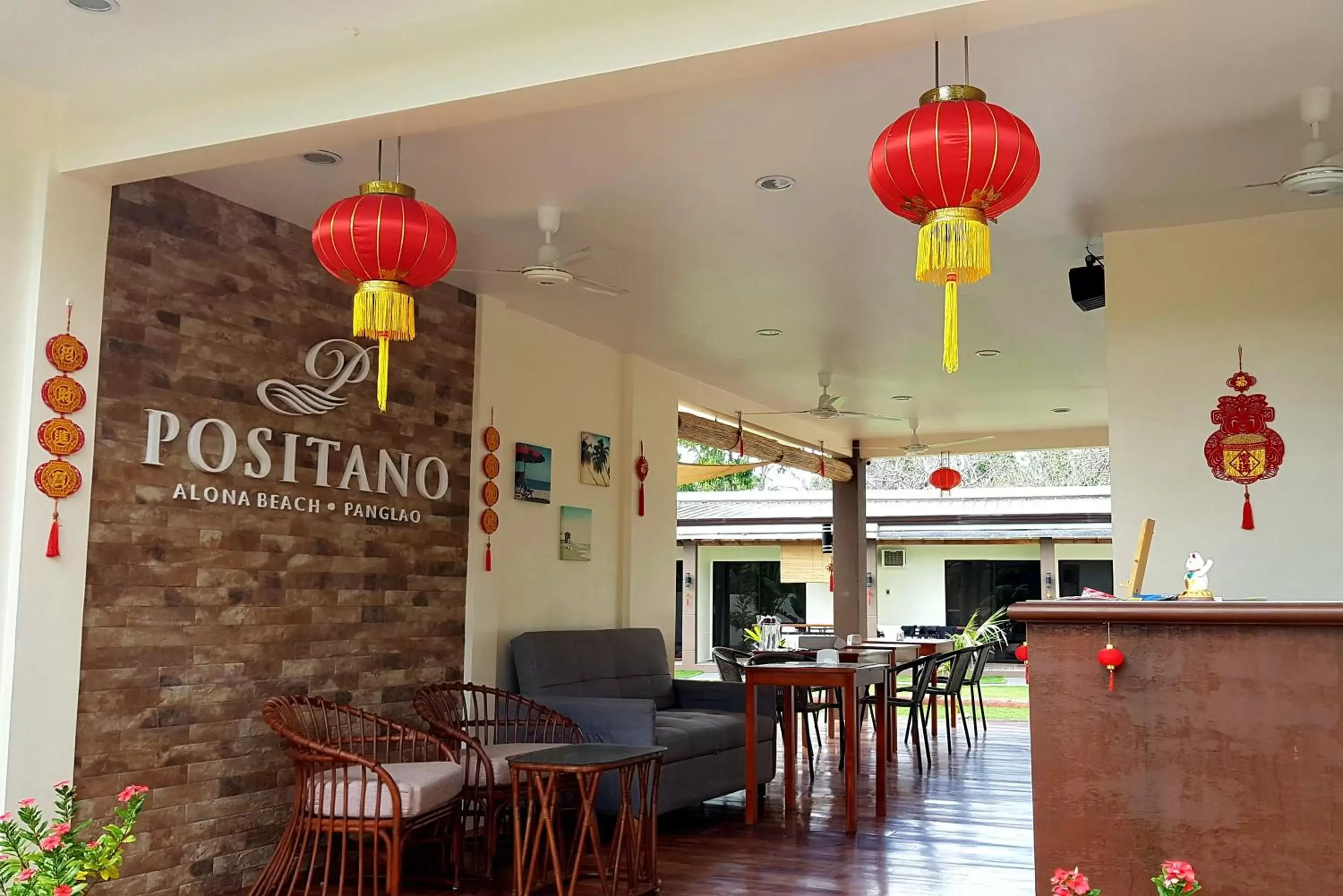 Lobby or reception, Restaurant/Places to Eat in Positano Alona Beach Panglao