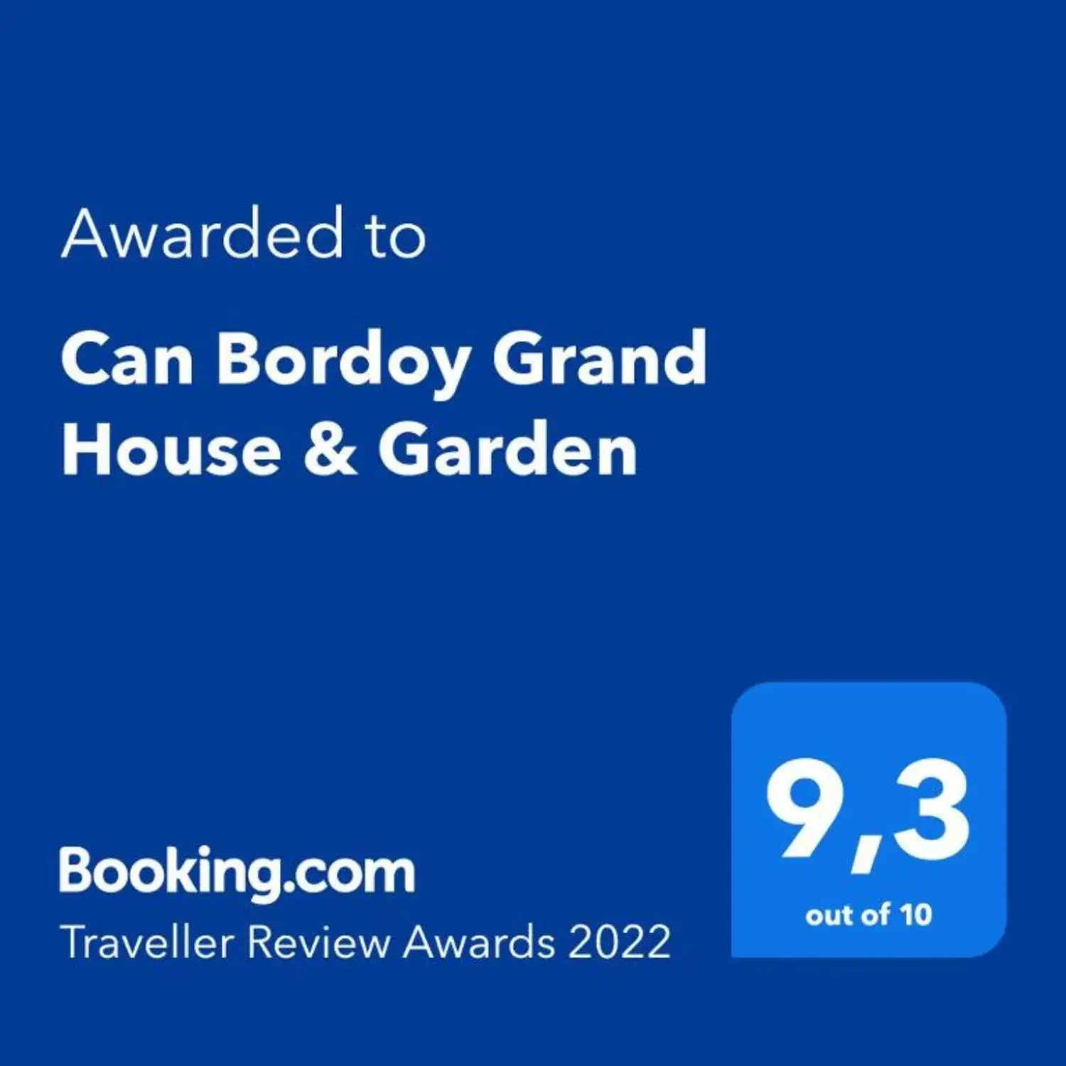 Certificate/Award, Logo/Certificate/Sign/Award in Can Bordoy Grand House & Garden