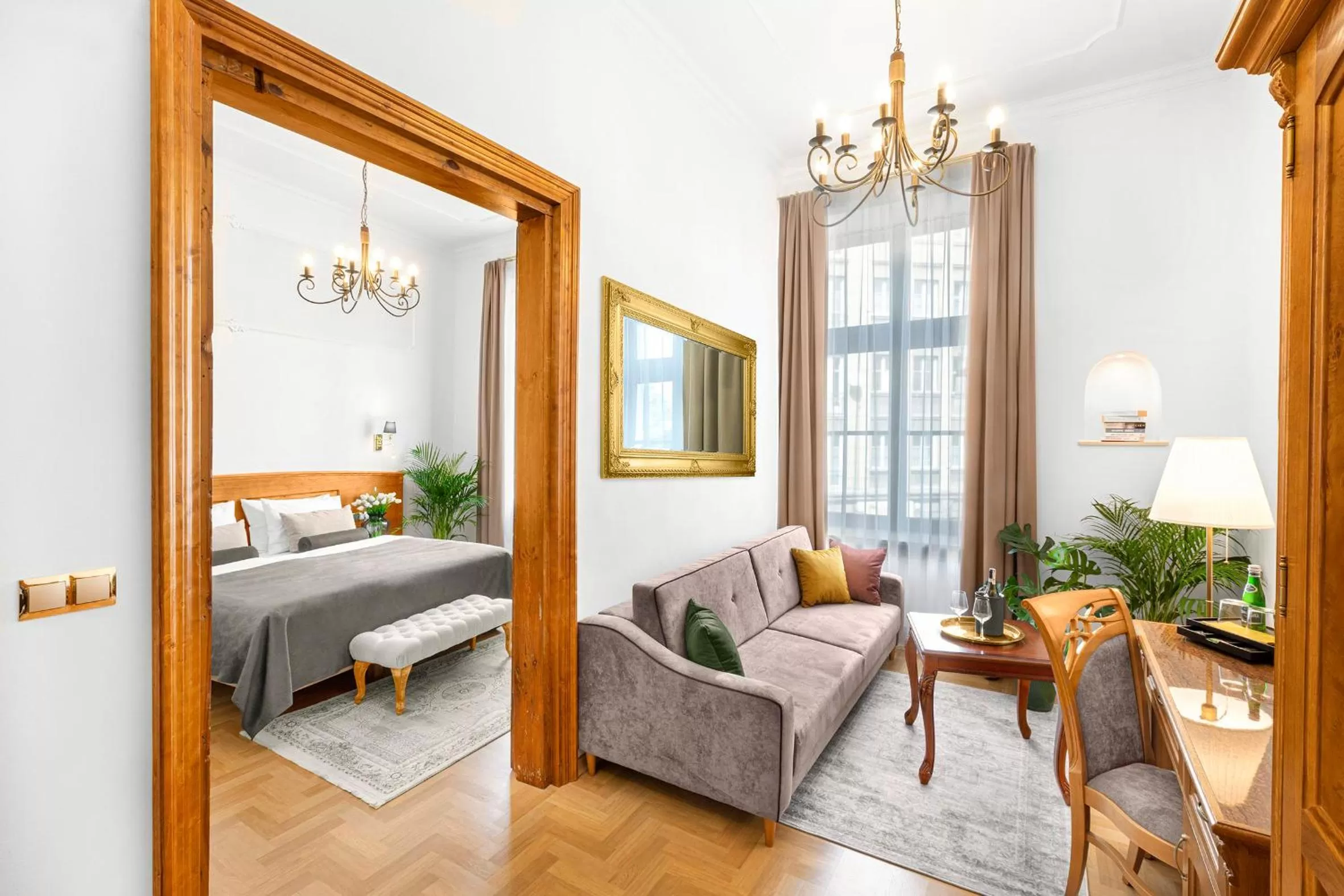 Kitchen or kitchenette, Bed in Ventus Rosa Boutique Aparthotel