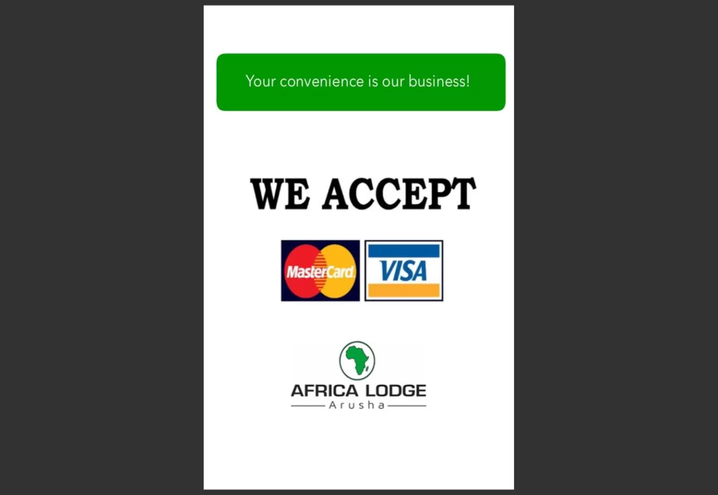 Restaurant/places to eat in Africa Lodge Arusha