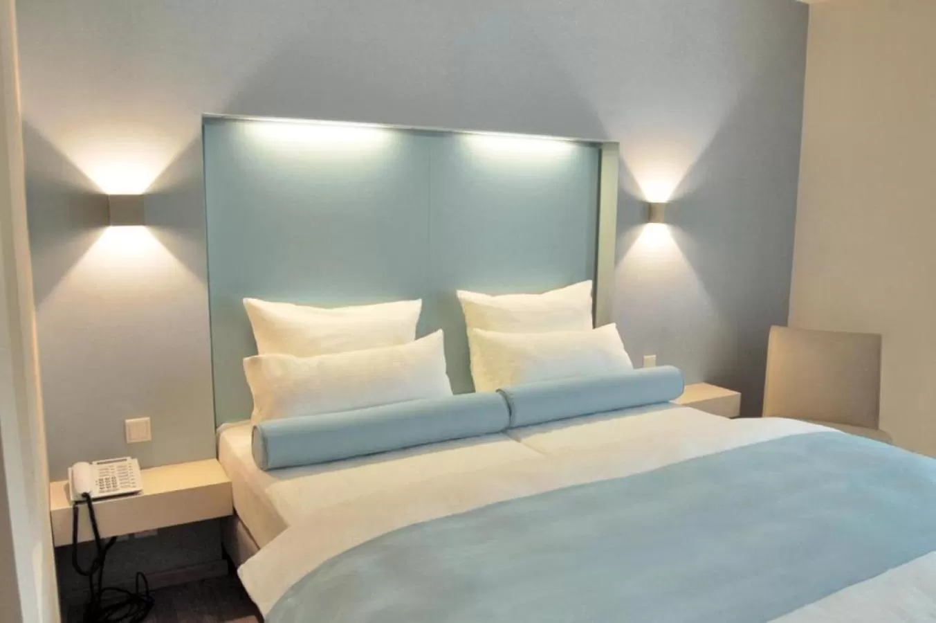 Bed in Nymphe Strandhotel & Apartments