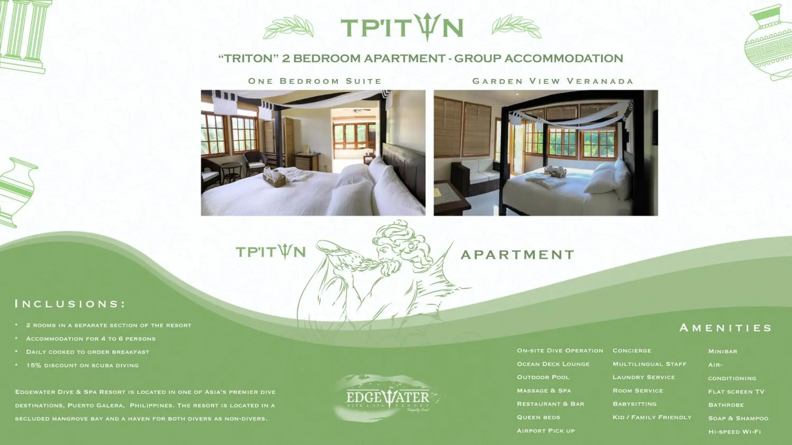 Triton - Two-Bedroom Apartment in Edgewater Dive & Spa Resort