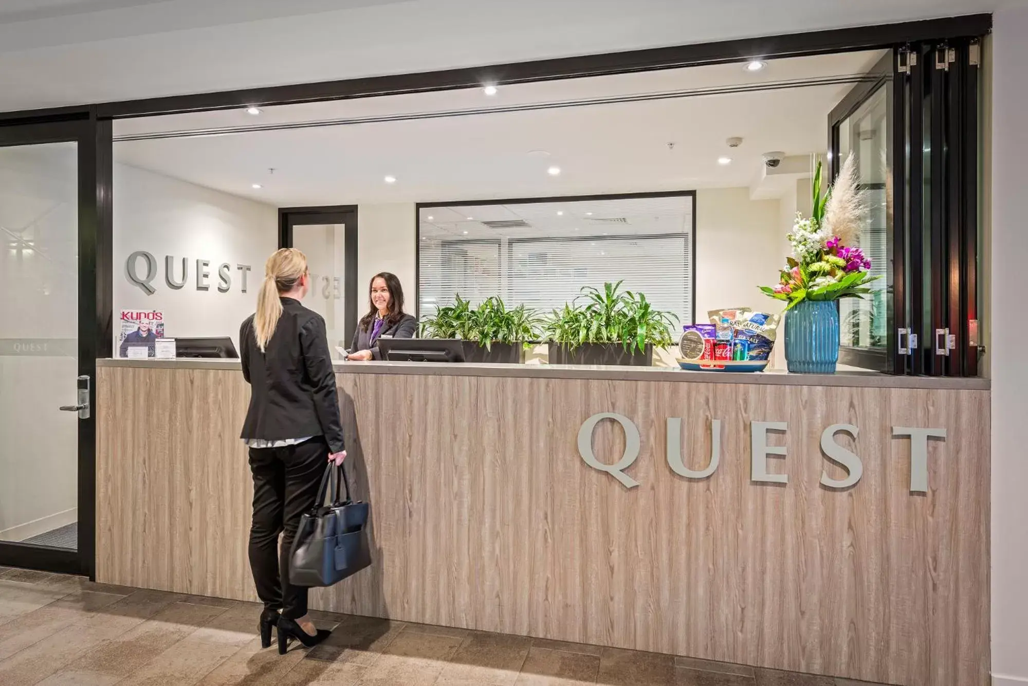 Lobby or reception in Quest Frankston on the Bay