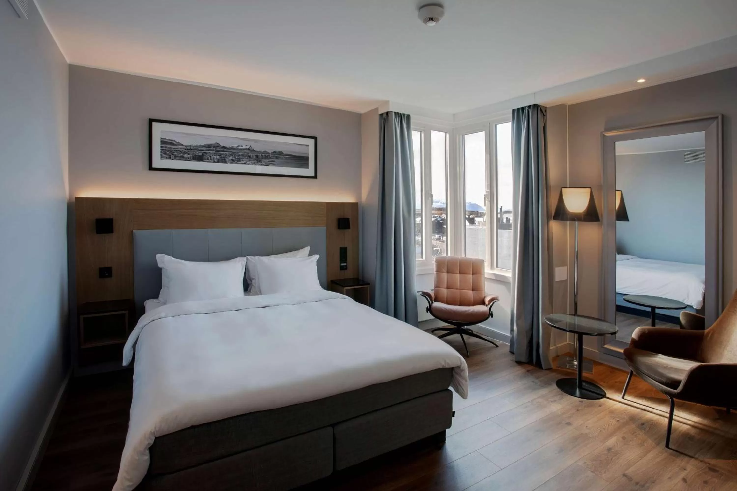 View (from property/room), Bed in Radisson Blu Hotel Bodø