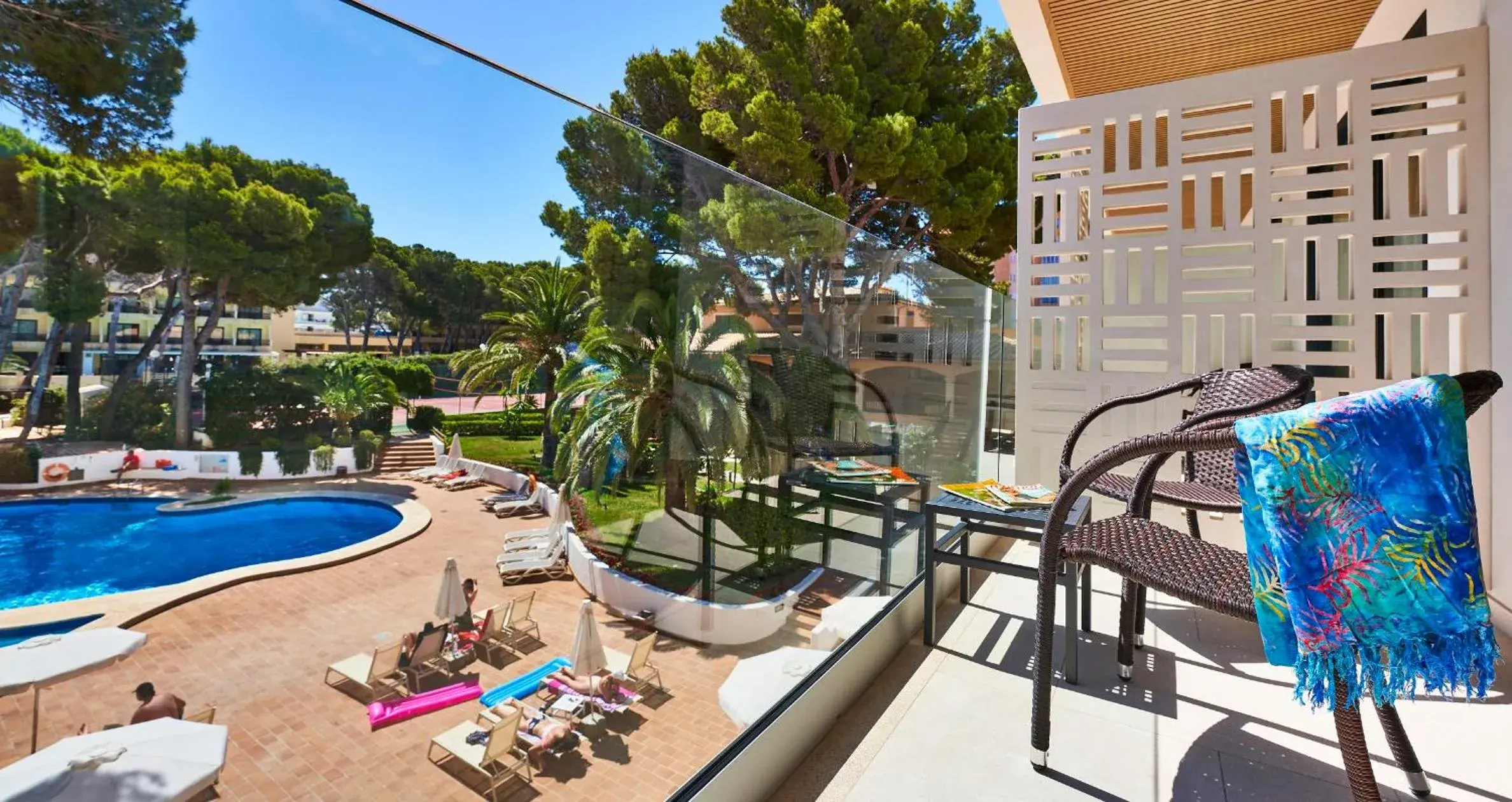 Balcony/Terrace, Pool View in Hotel & Spa S'Entrador Playa