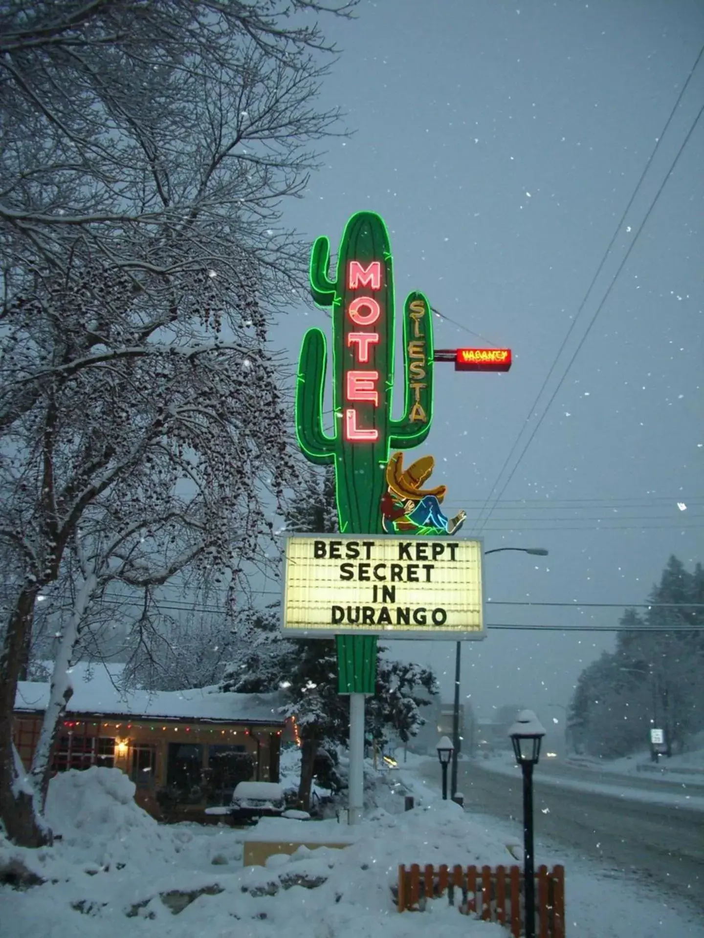 Property logo or sign, Winter in The Siesta Motel