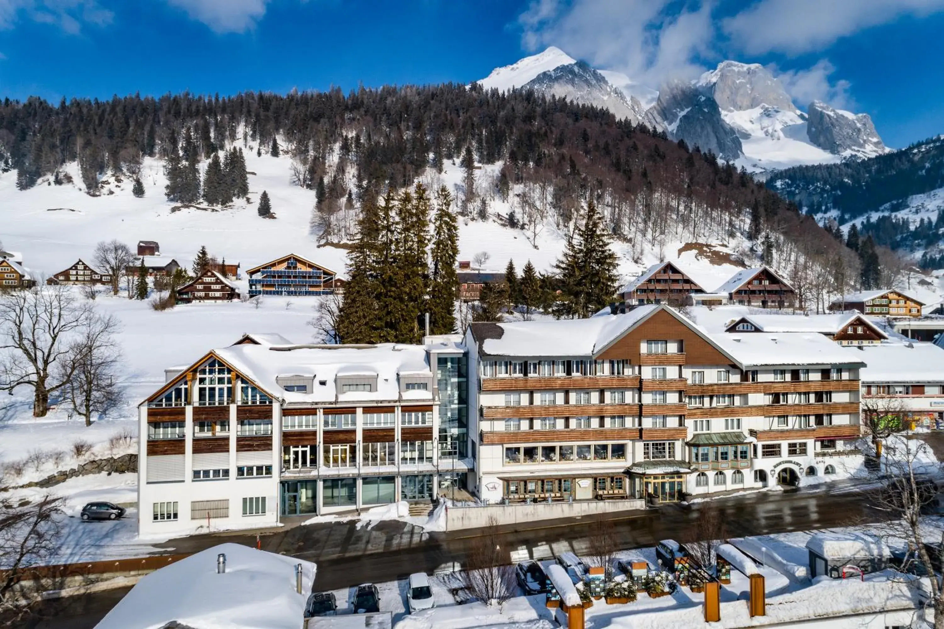 Property building, Winter in Hotel Hirschen Wildhaus