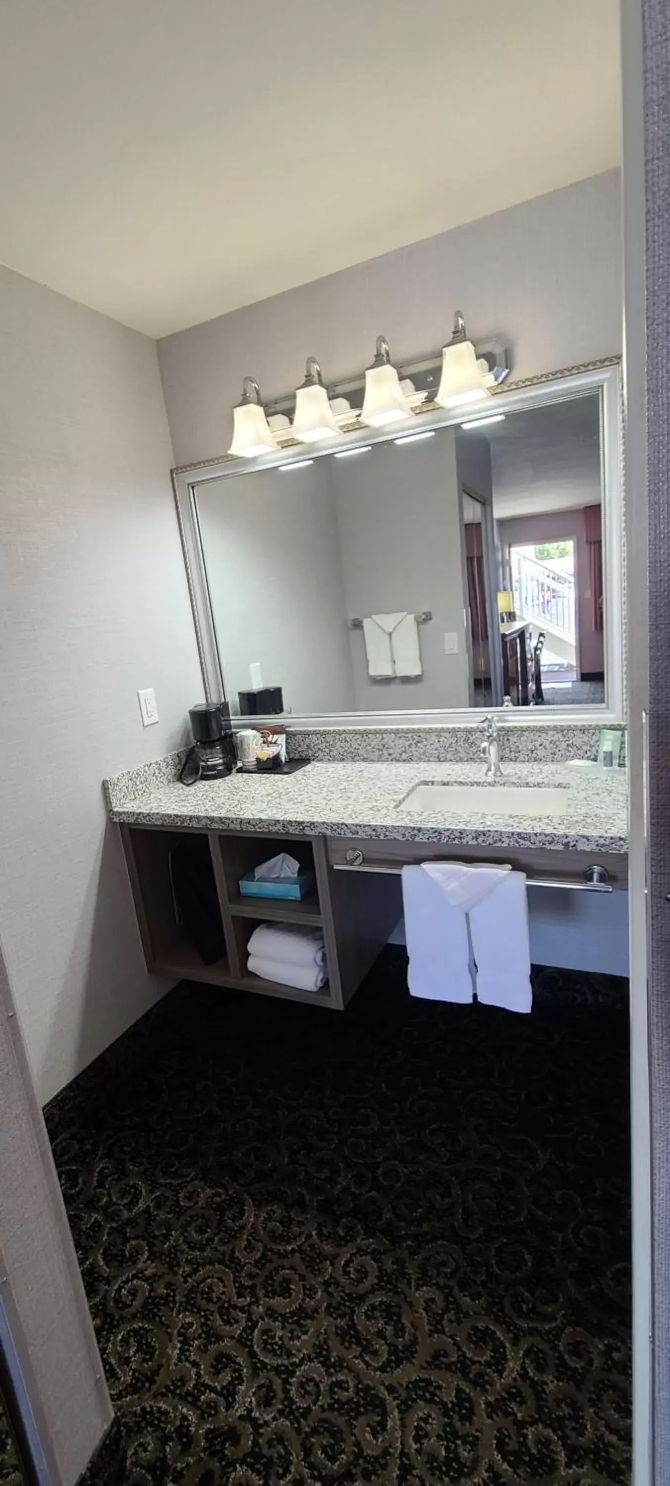 Bathroom, Kitchen/Kitchenette in Dow Villa Motel