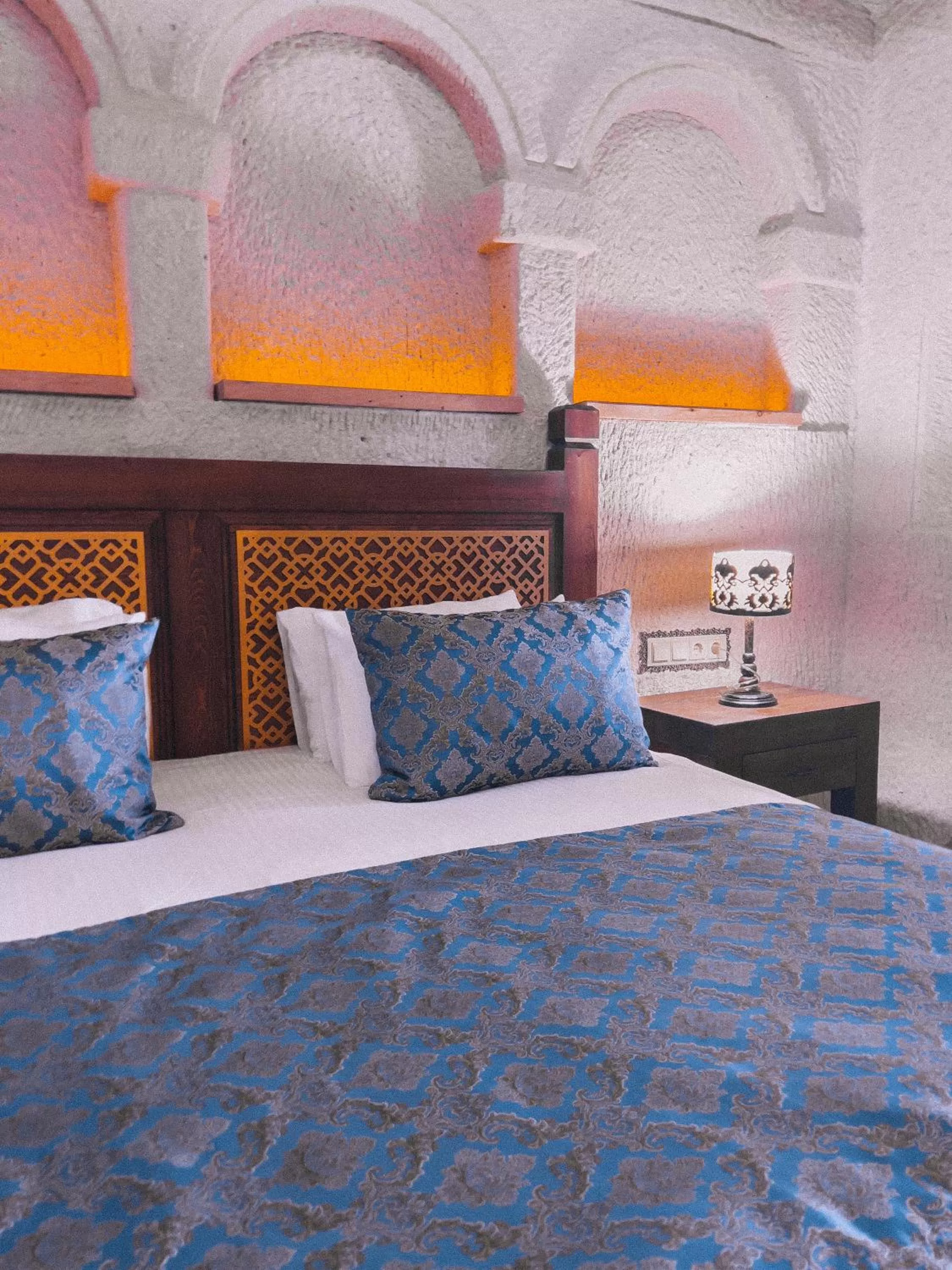 Bedroom, Bed in Local Cave House