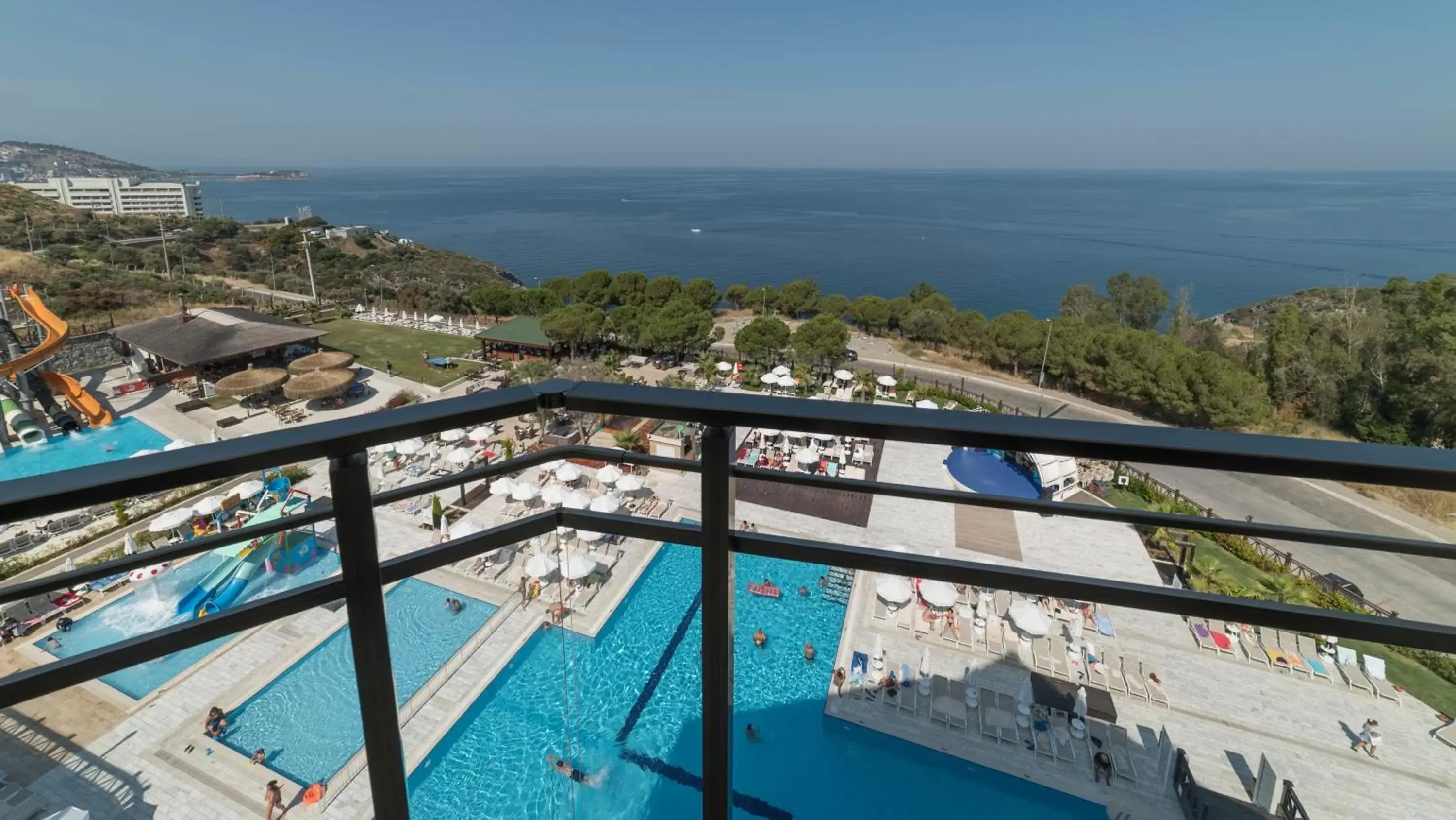 Balcony/Terrace, Pool View in Ramada Resort Kusadasi & Golf