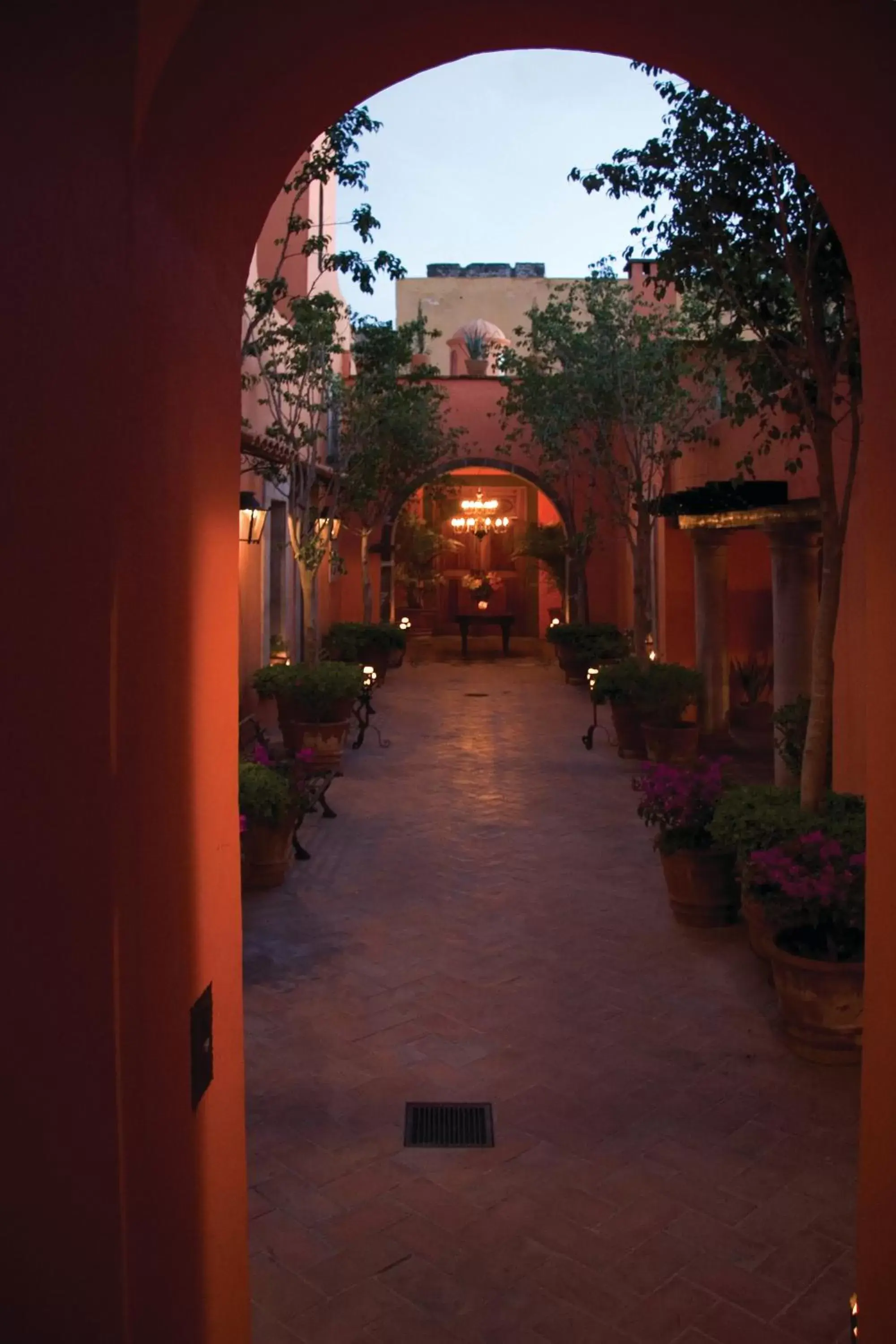 Inner courtyard view in Casa de Sierra Nevada, A Belmond Hotel, San Miguel de Allende