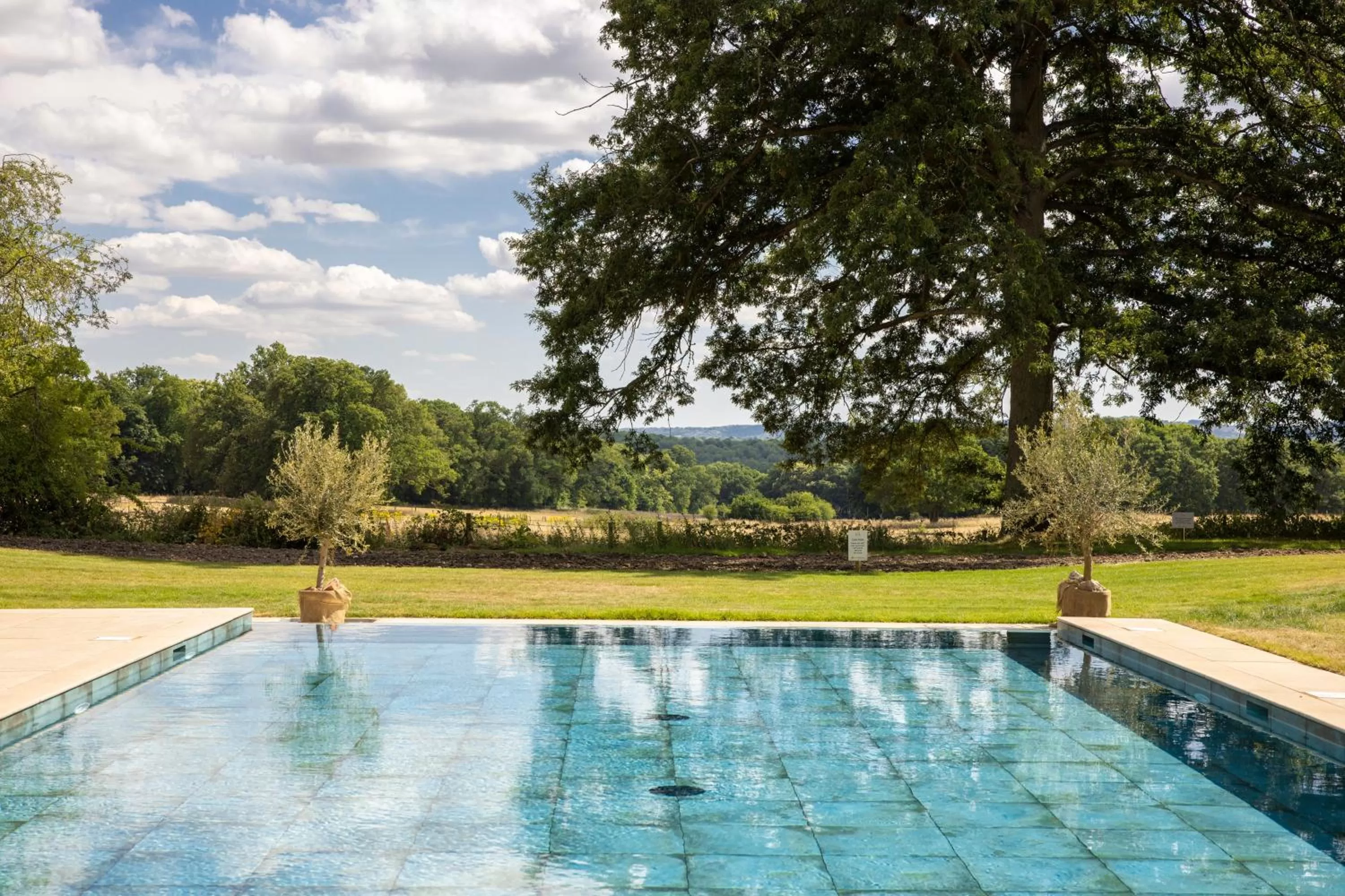 Pool view in The Retreat, Elcot Park