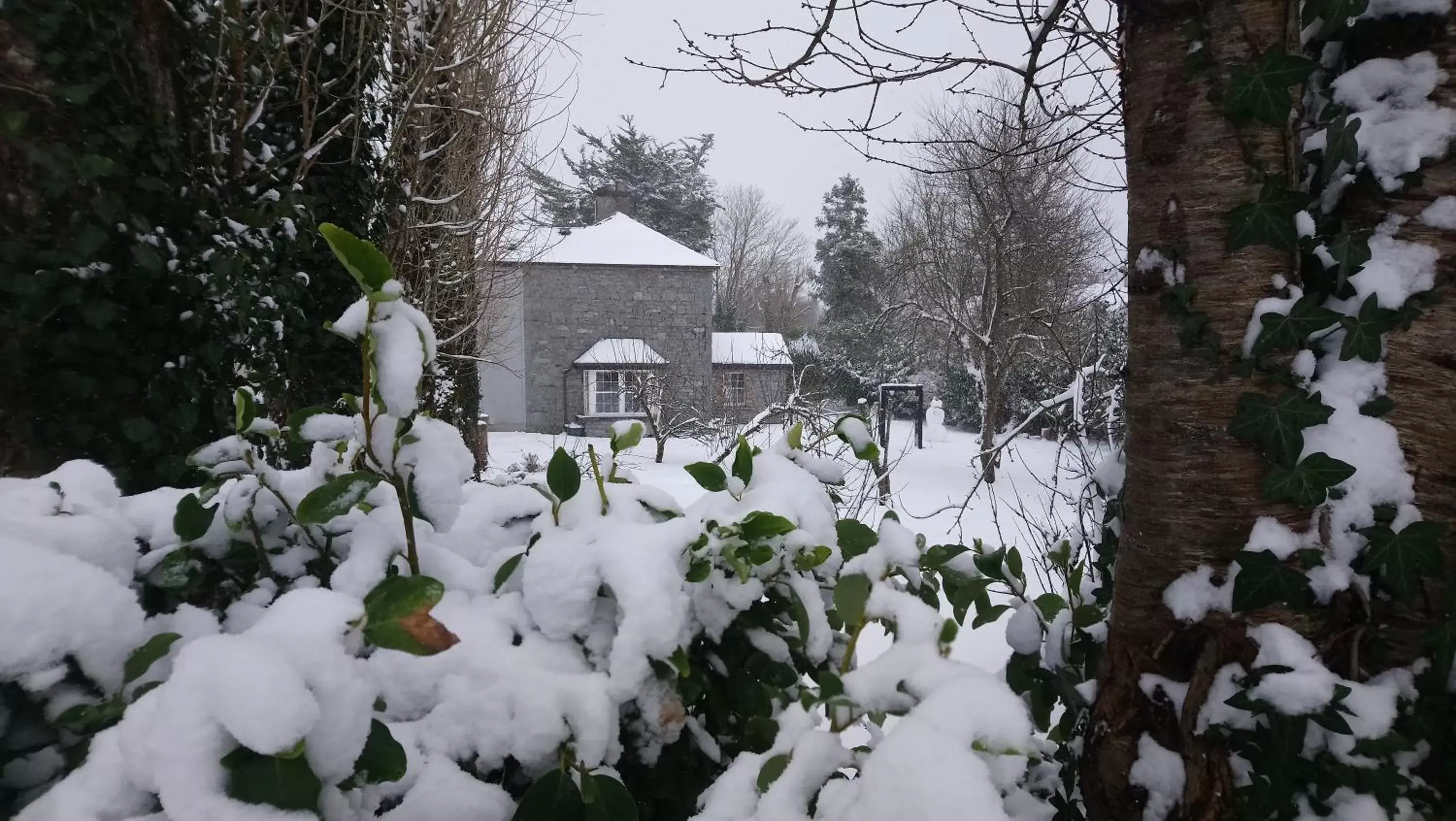 Facade/entrance, Winter in Knockaderry House