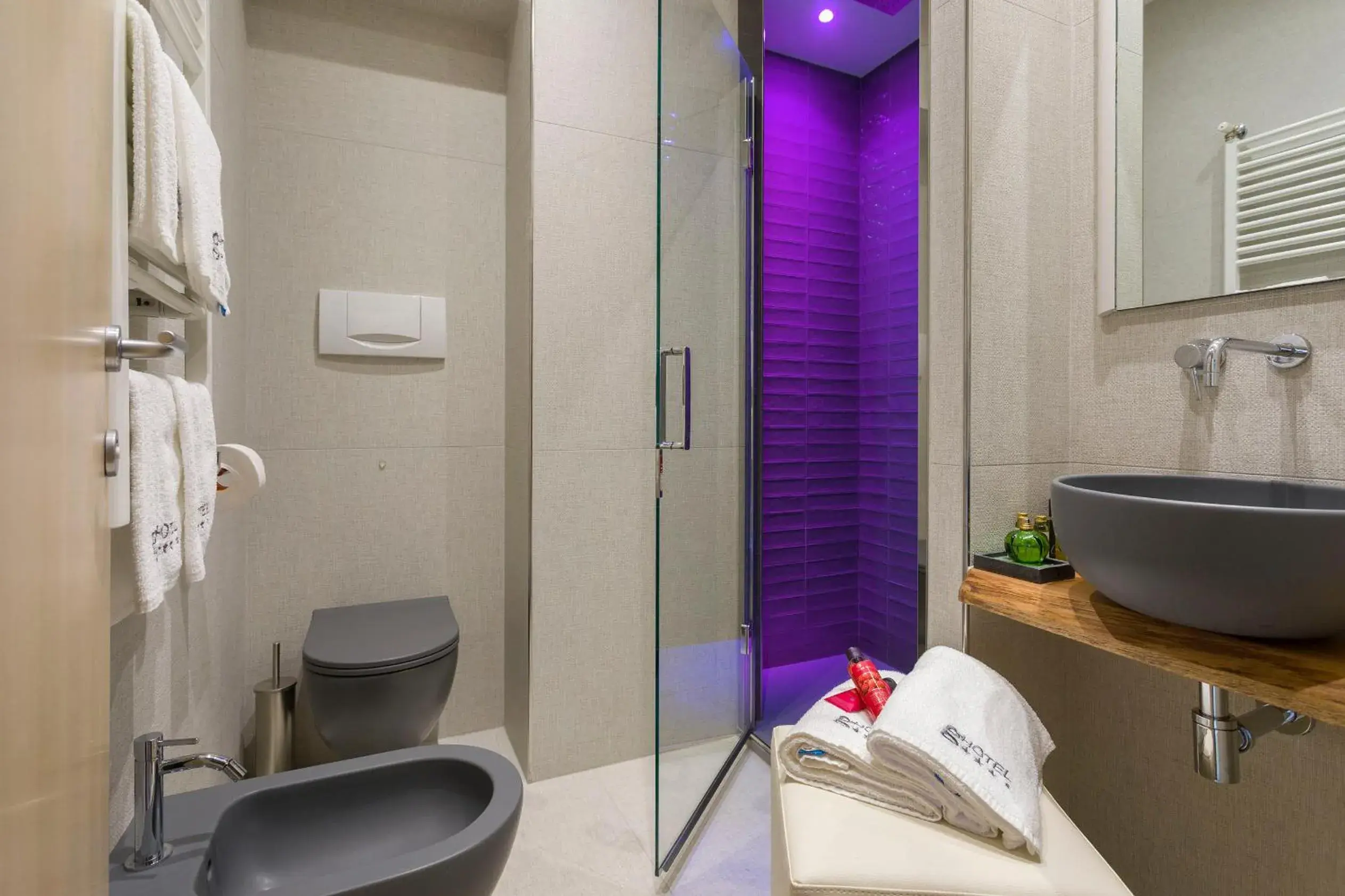 Shower, Bathroom in Hotel Ghirlandina