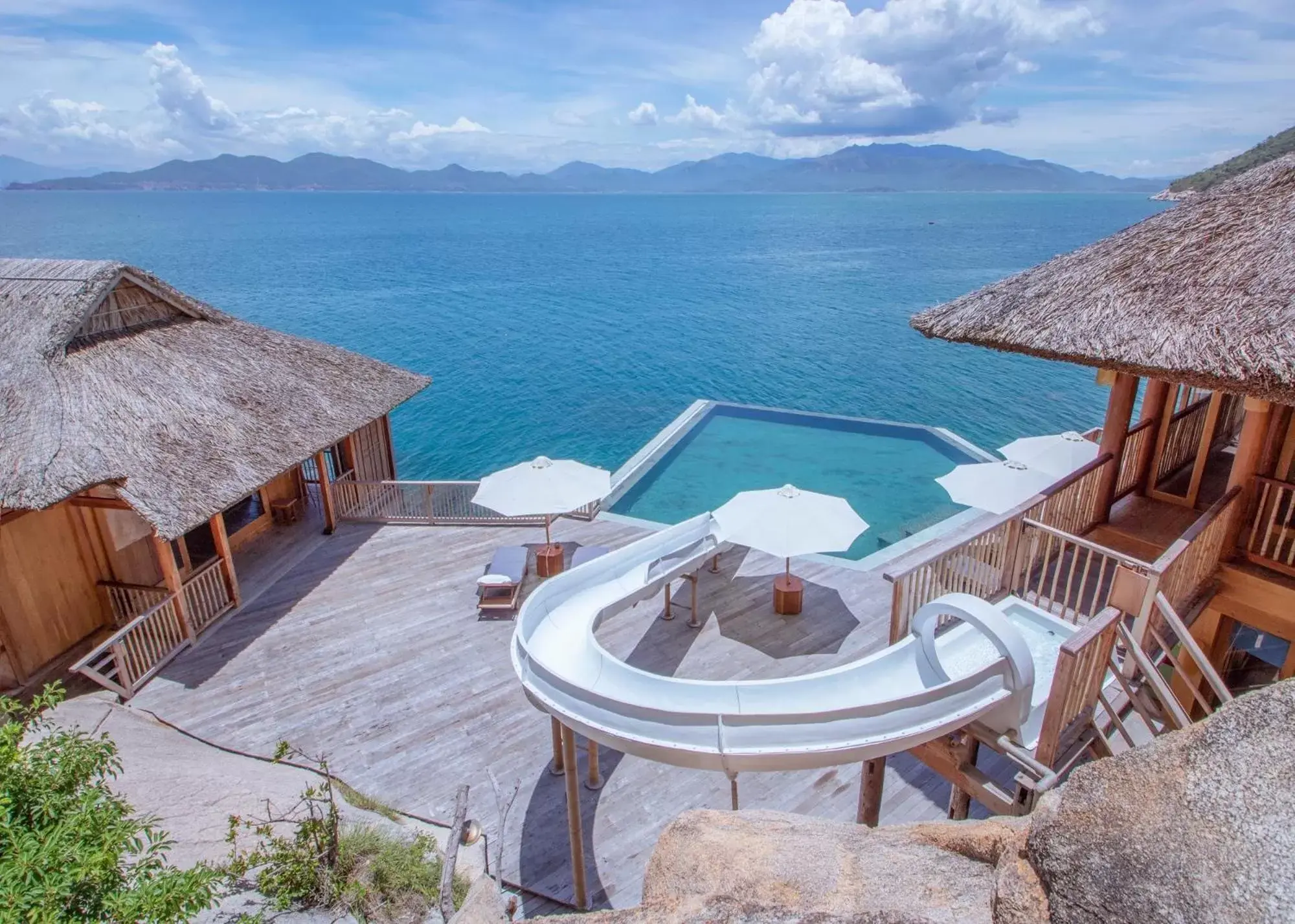 Seating area in Six Senses Ninh Van Bay