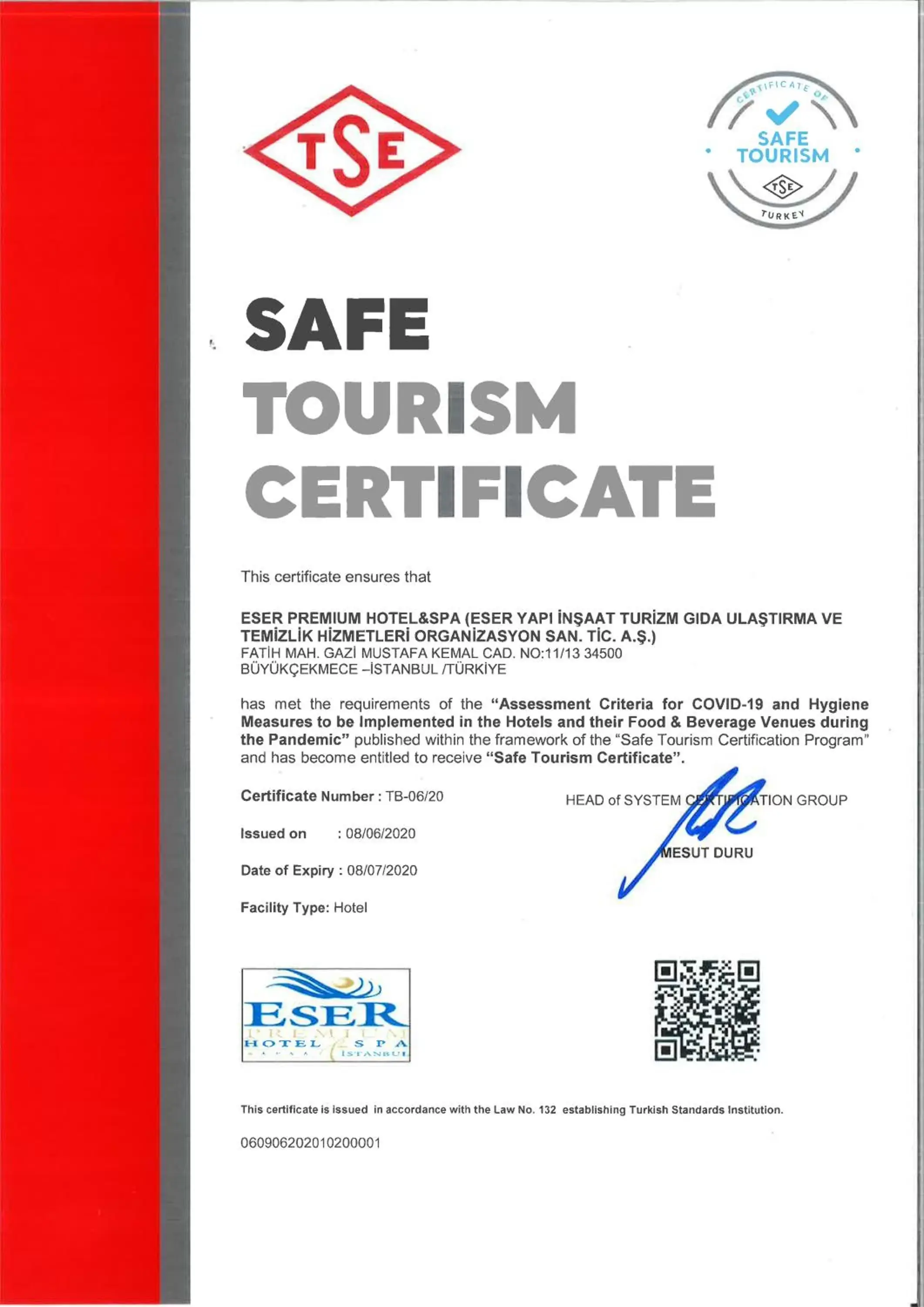 Logo/Certificate/Sign in Eser Premium Hotel & Spa