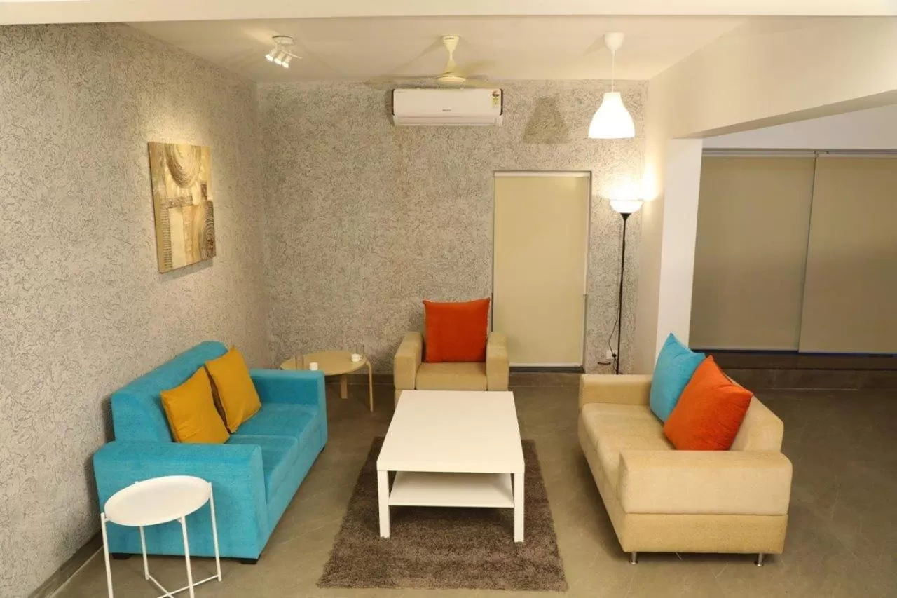 Seating area in SwanSuites Gachibowli