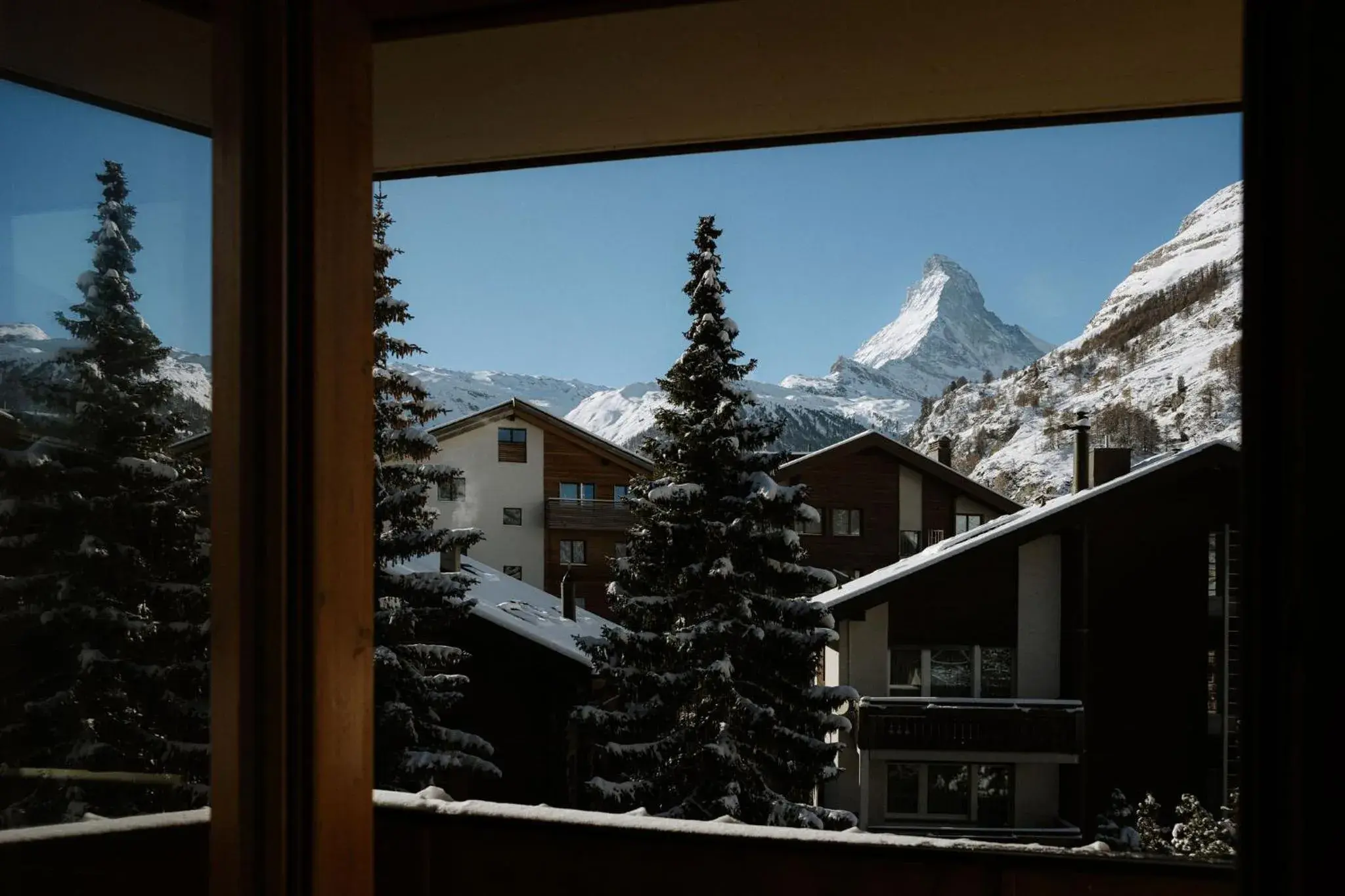 View (from property/room), Winter in Hotel Perren Superior