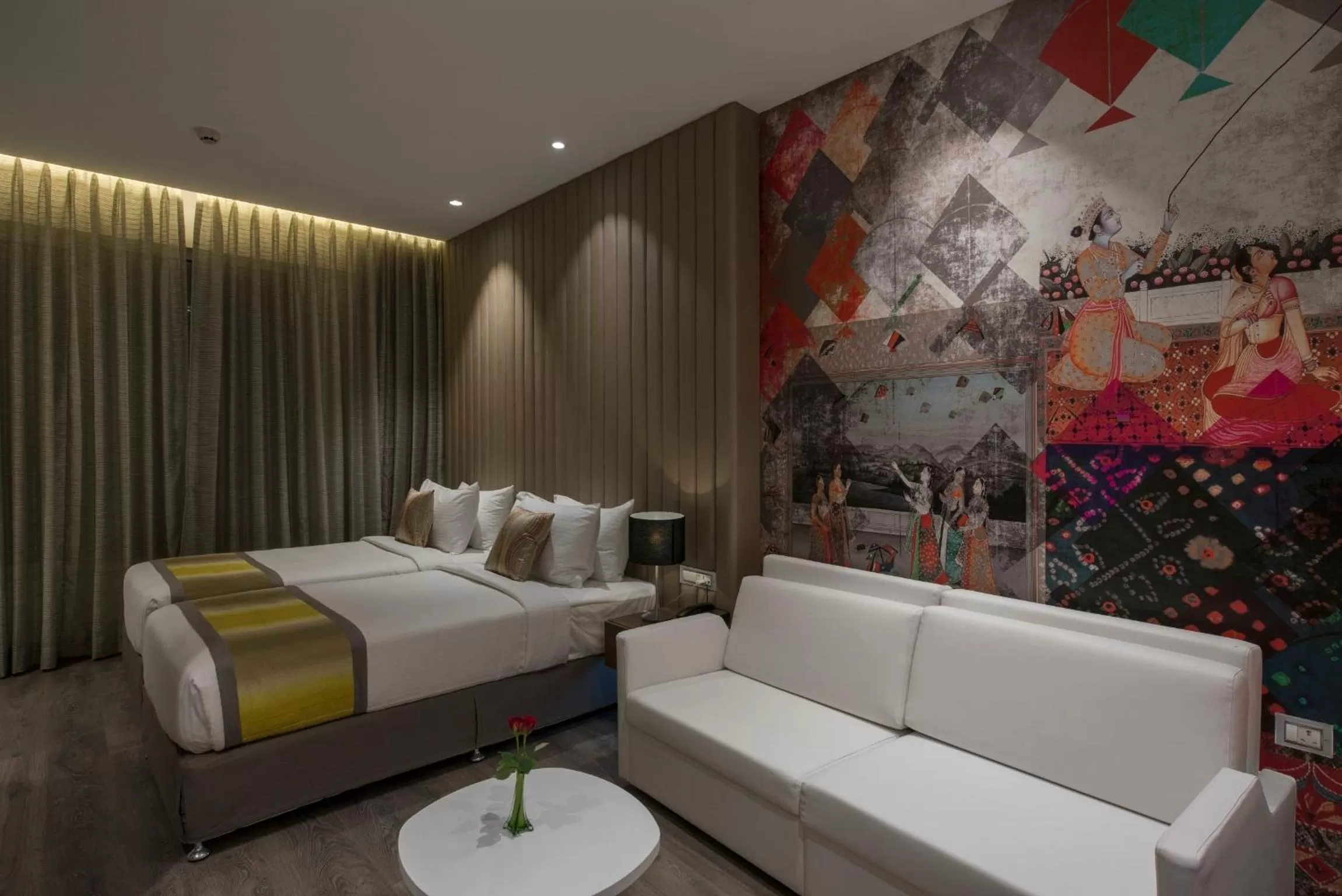 Seating area in Eastin Residences Vadodara