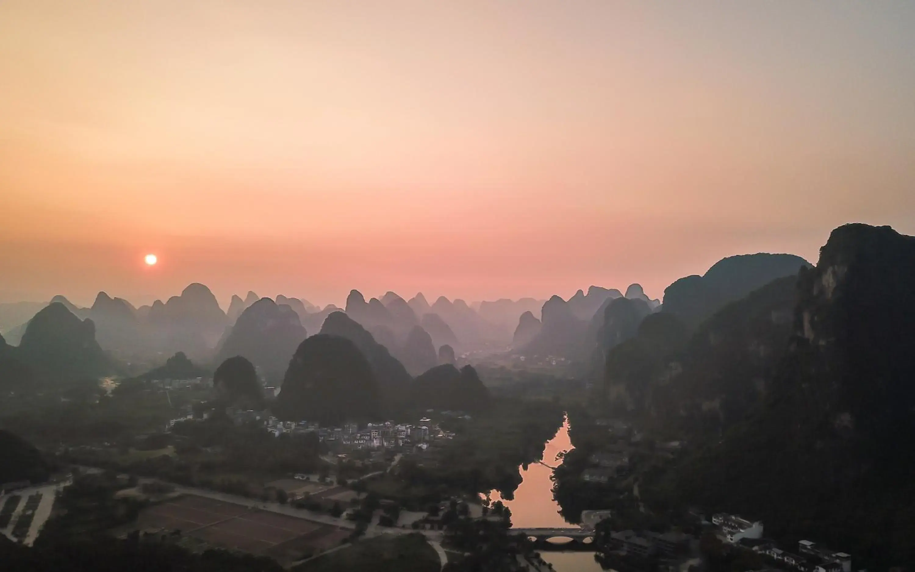 Sunset, Sunrise/Sunset in Yangshuo Zen Garden Resort