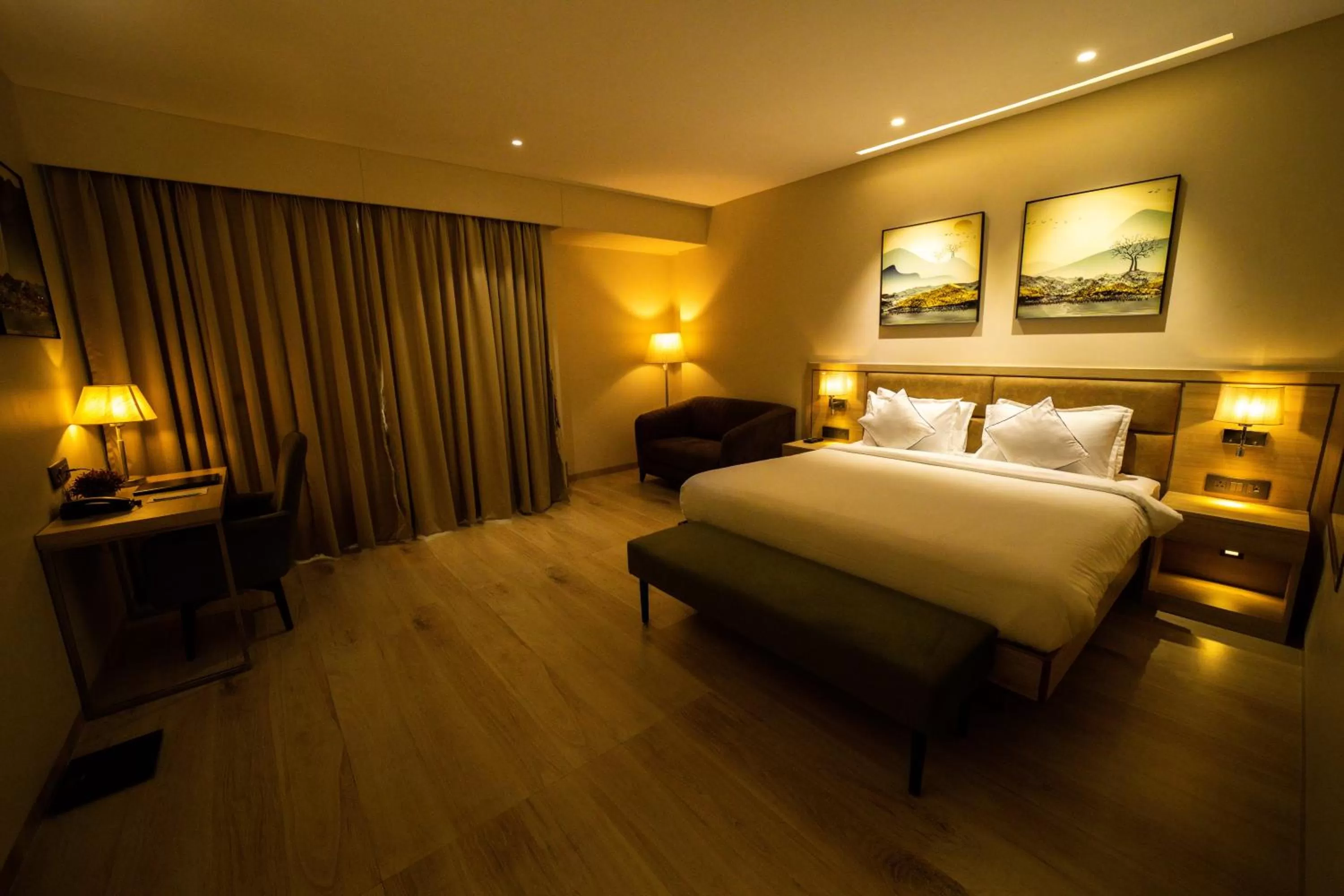 Photo of the whole room, Bed in The Monarch at Chakan MIDC, Pune