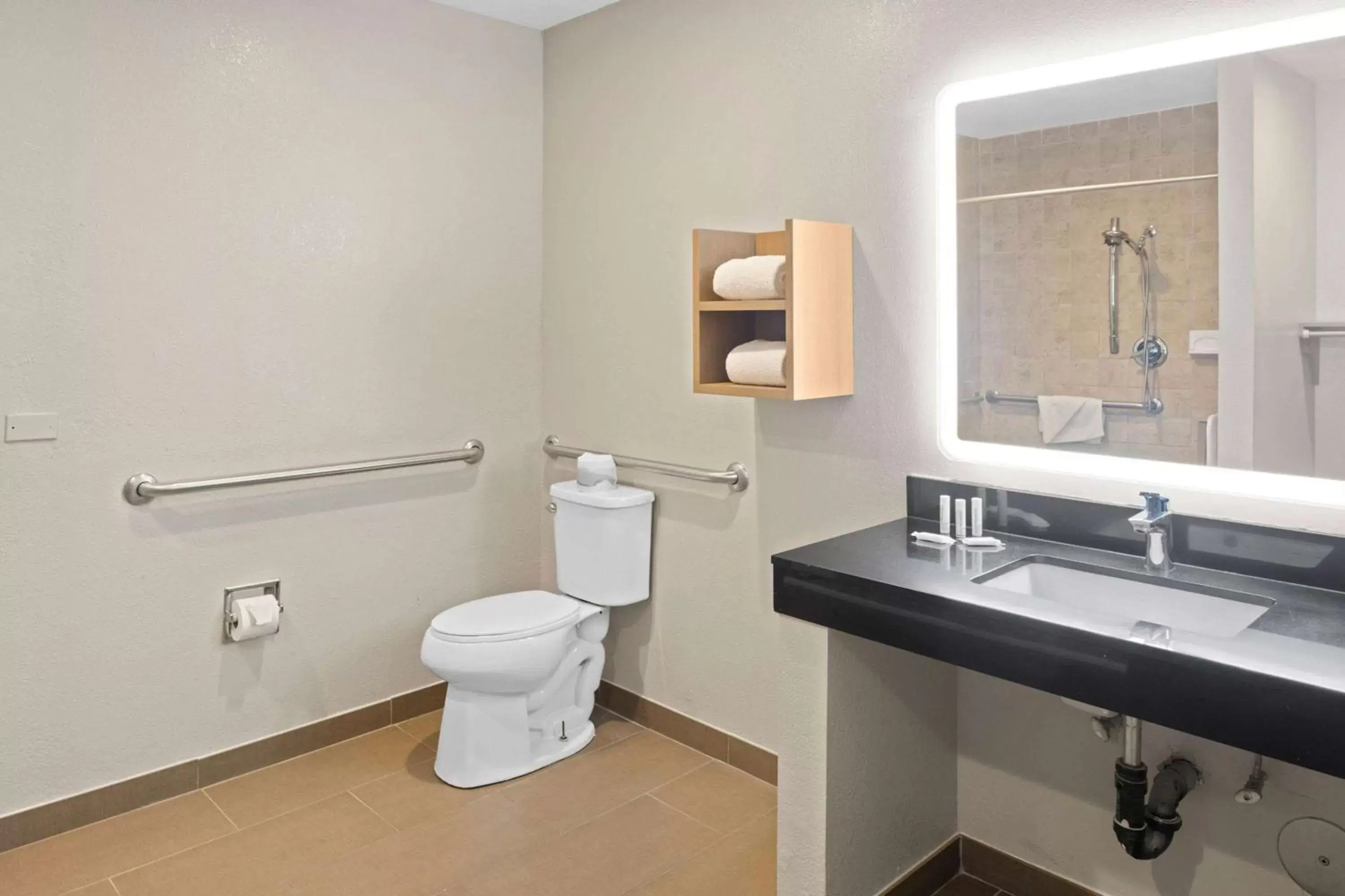 Shower, Bathroom in Days Inn by Wyndham San Diego-East/El Cajon