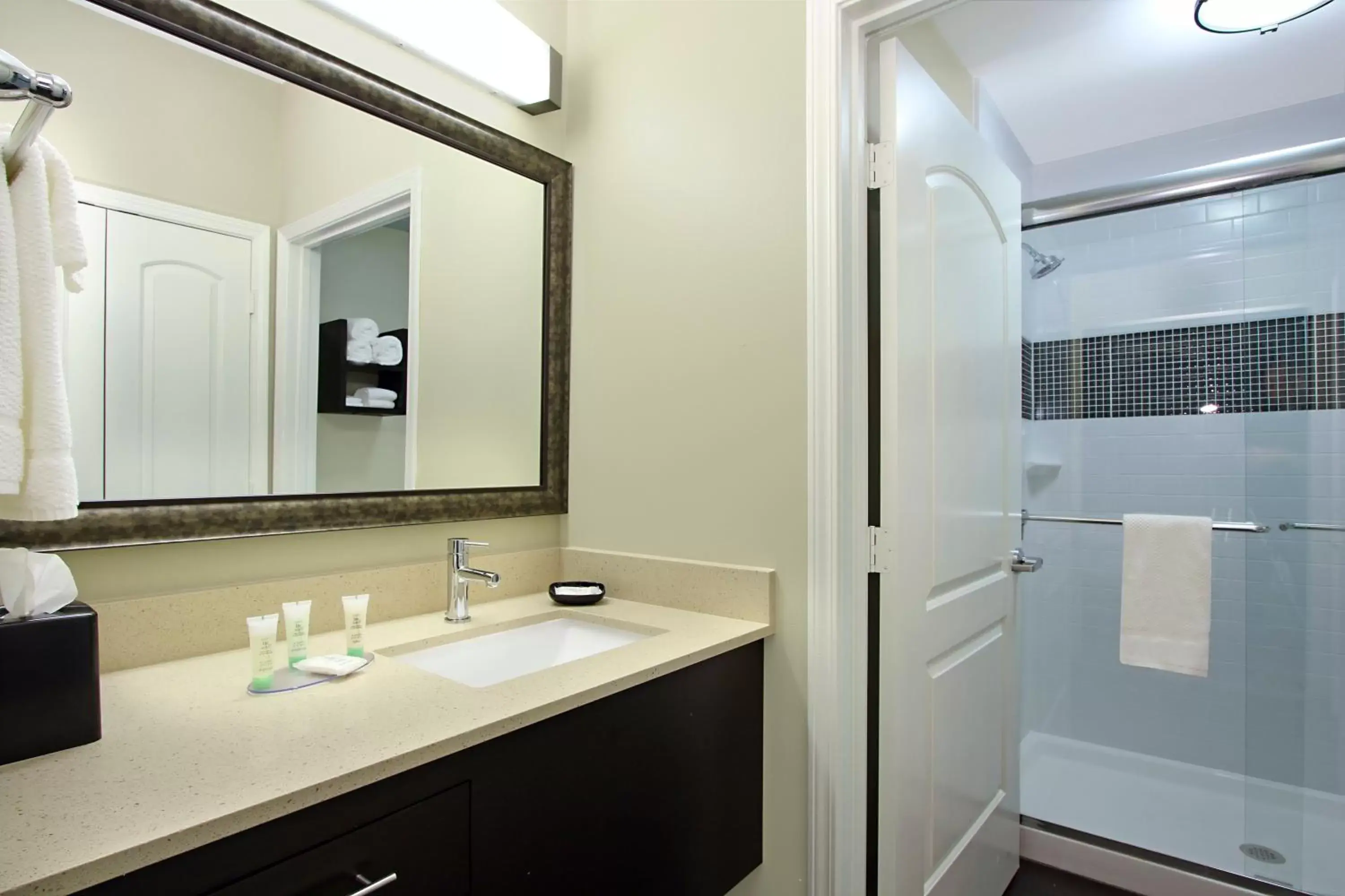 Bedroom, Bathroom in Staybridge Suites - Houston - Medical Center, an IHG Hotel