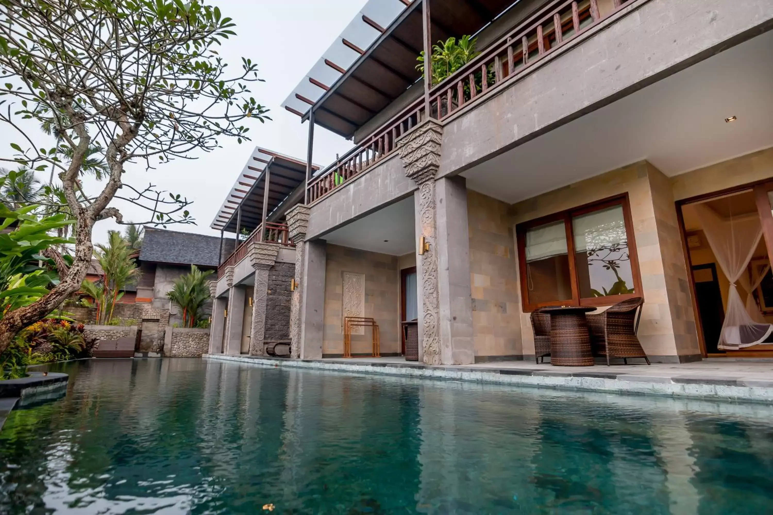 Balcony/Terrace, Swimming Pool in Ulun Ubud Resort - CHSE Certified