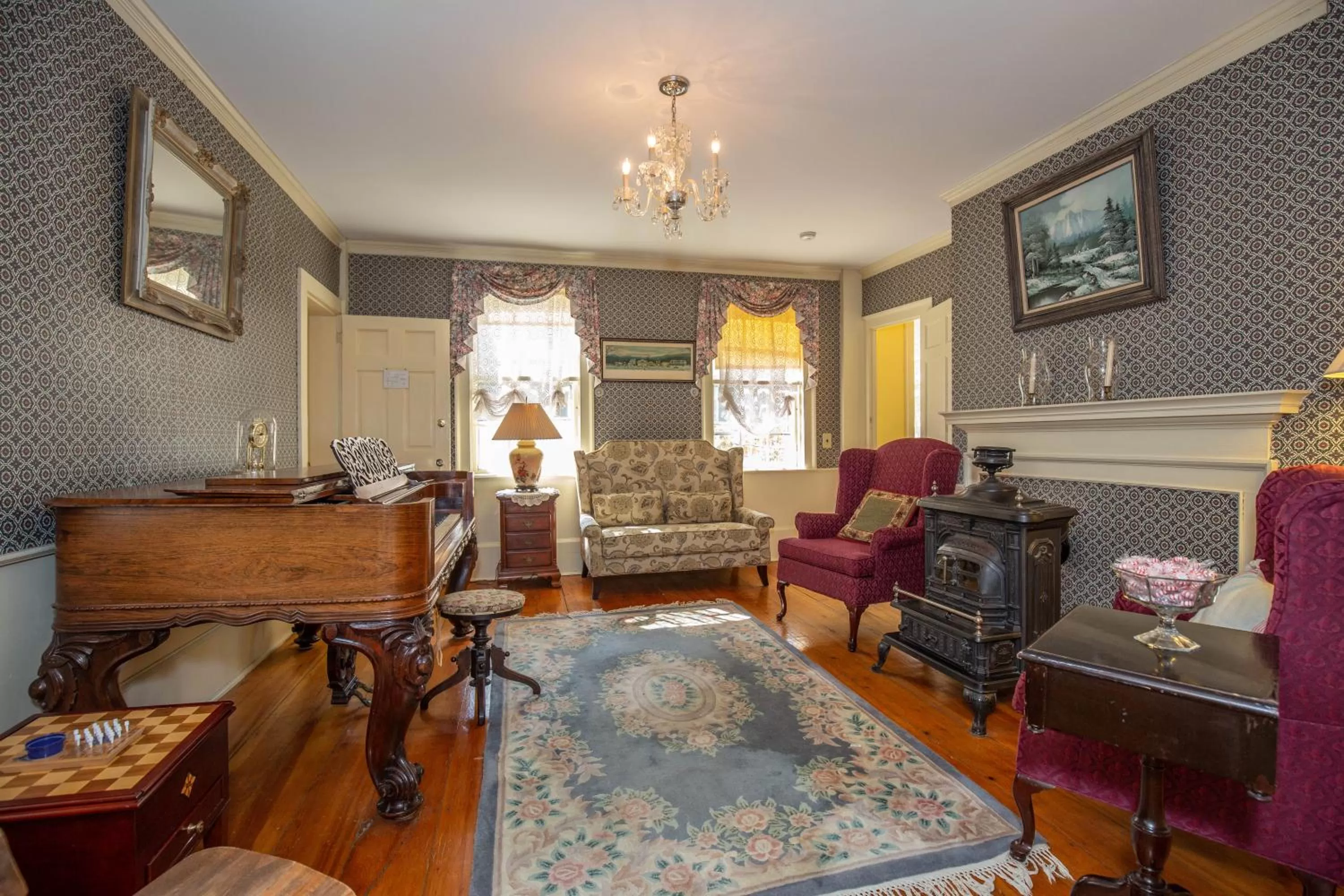 Seating area in Clark Currier Inn