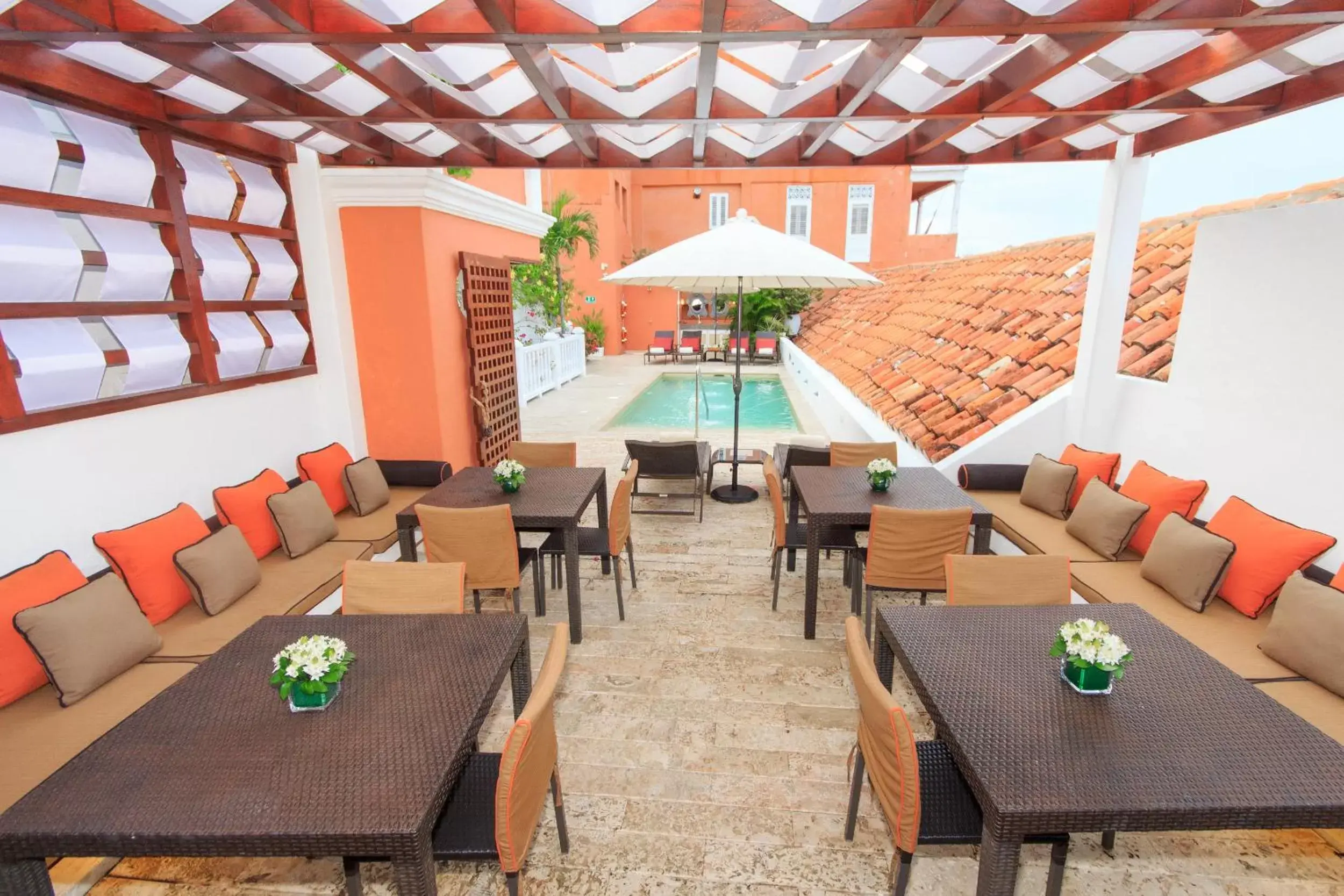 Patio, Restaurant/Places to Eat in Hotel Boutique Casa del Coliseo