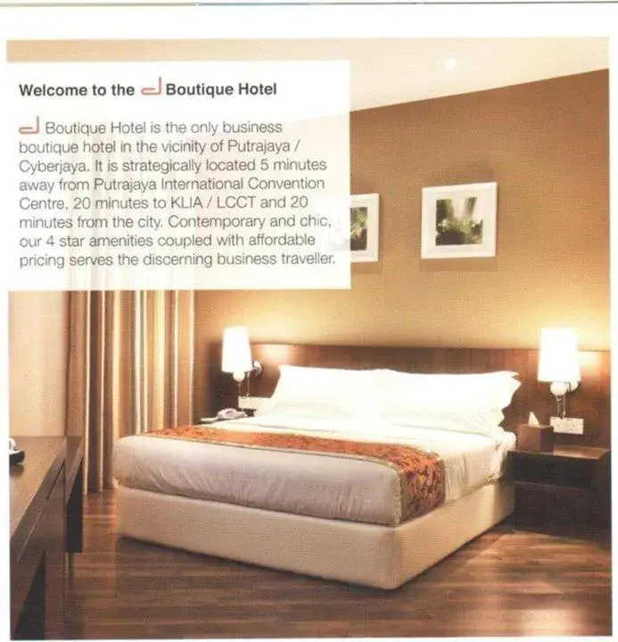 Text overlay, Bed in D Boutique Hotel