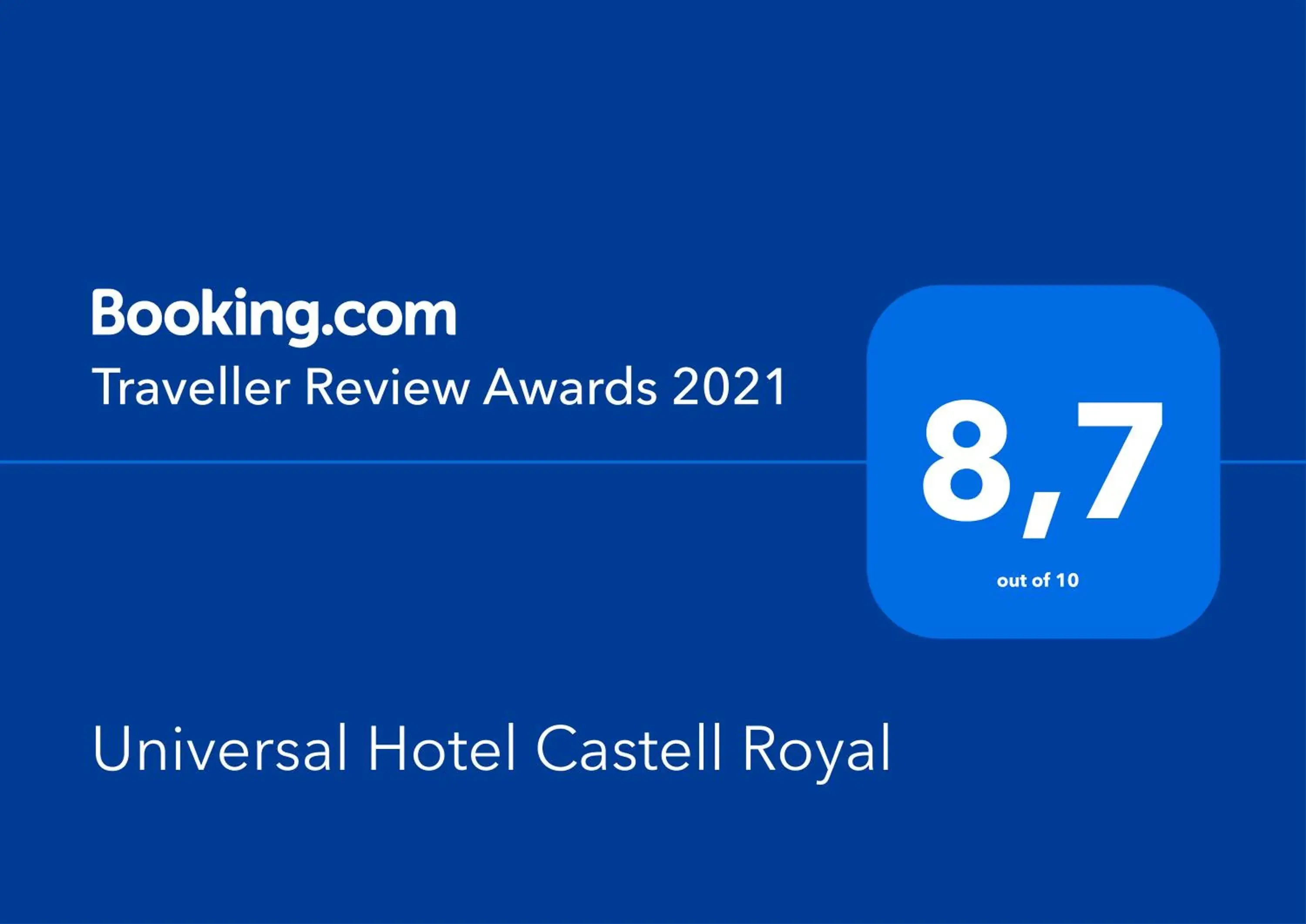 Certificate/Award, Logo/Certificate/Sign/Award in Universal Hotel Castell Royal