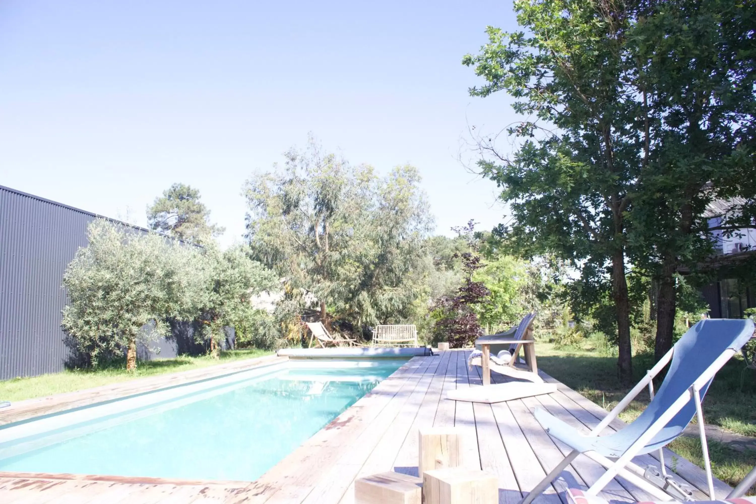 Patio, Swimming Pool in Chambres d'Hôtes 1001 NUITS Montalivet