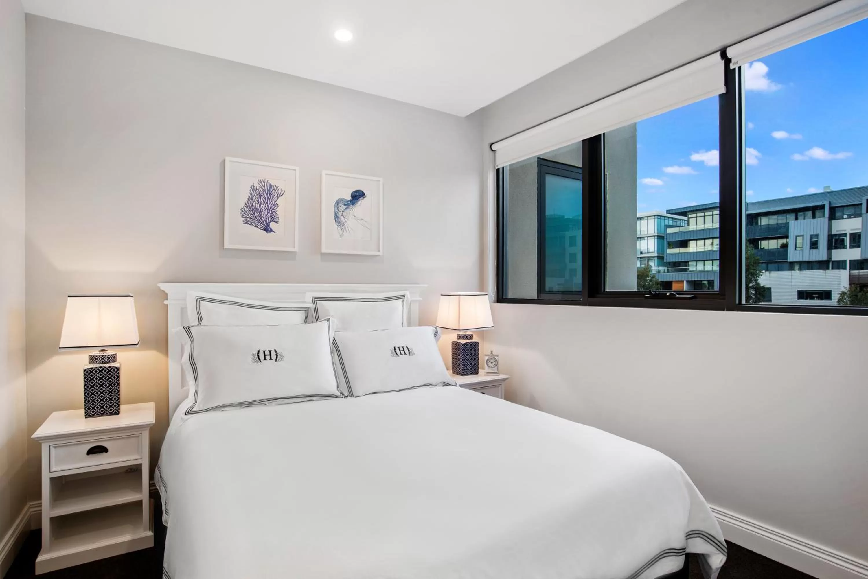 Bedroom, Bed in The Hamptons Apartments - Port Melbourne