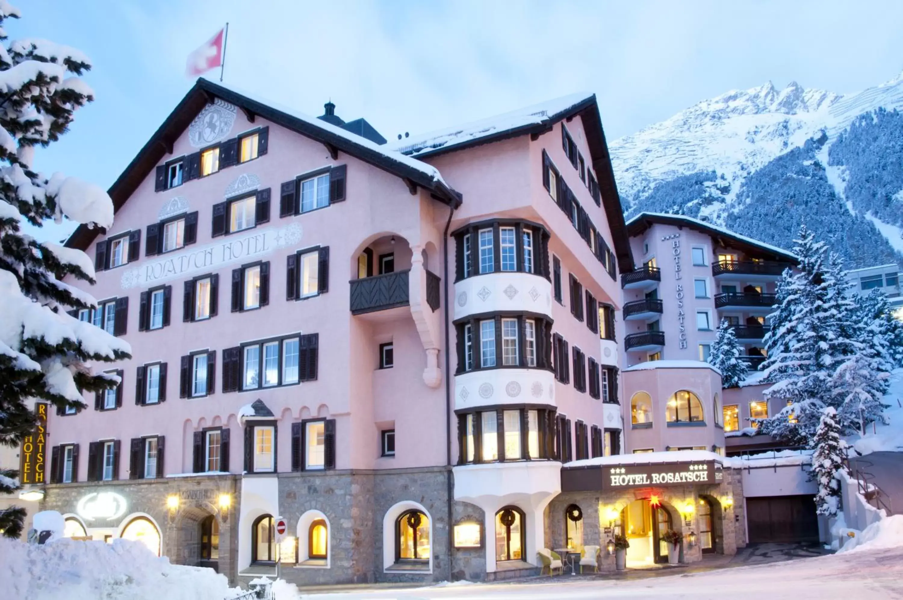 Property building, Winter in Hotel Rosatsch