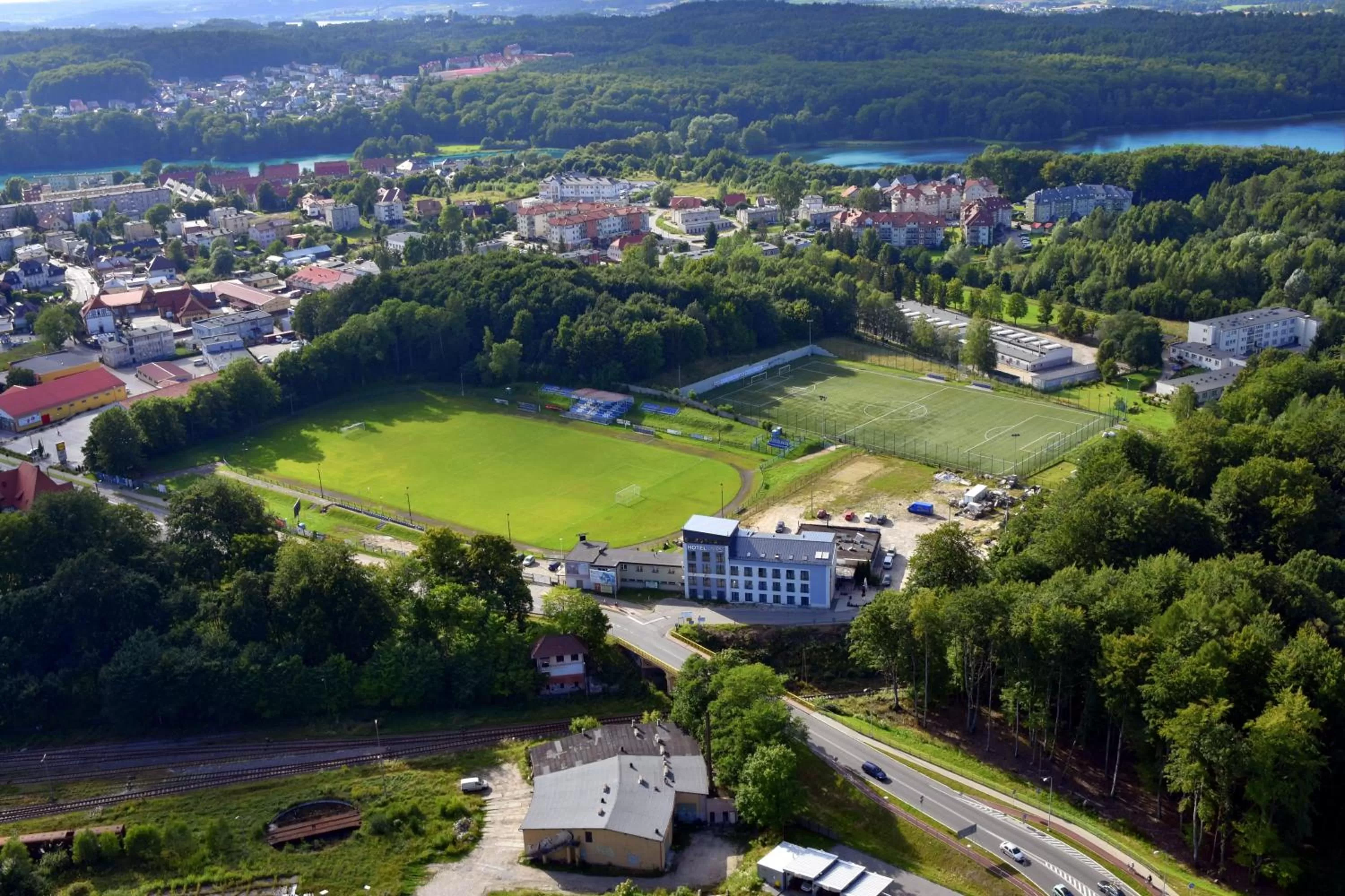 Bird's eye view in Hotel Miłosz Restauracja, Basen dla dzieci, Sala Zabaw, Siłownia