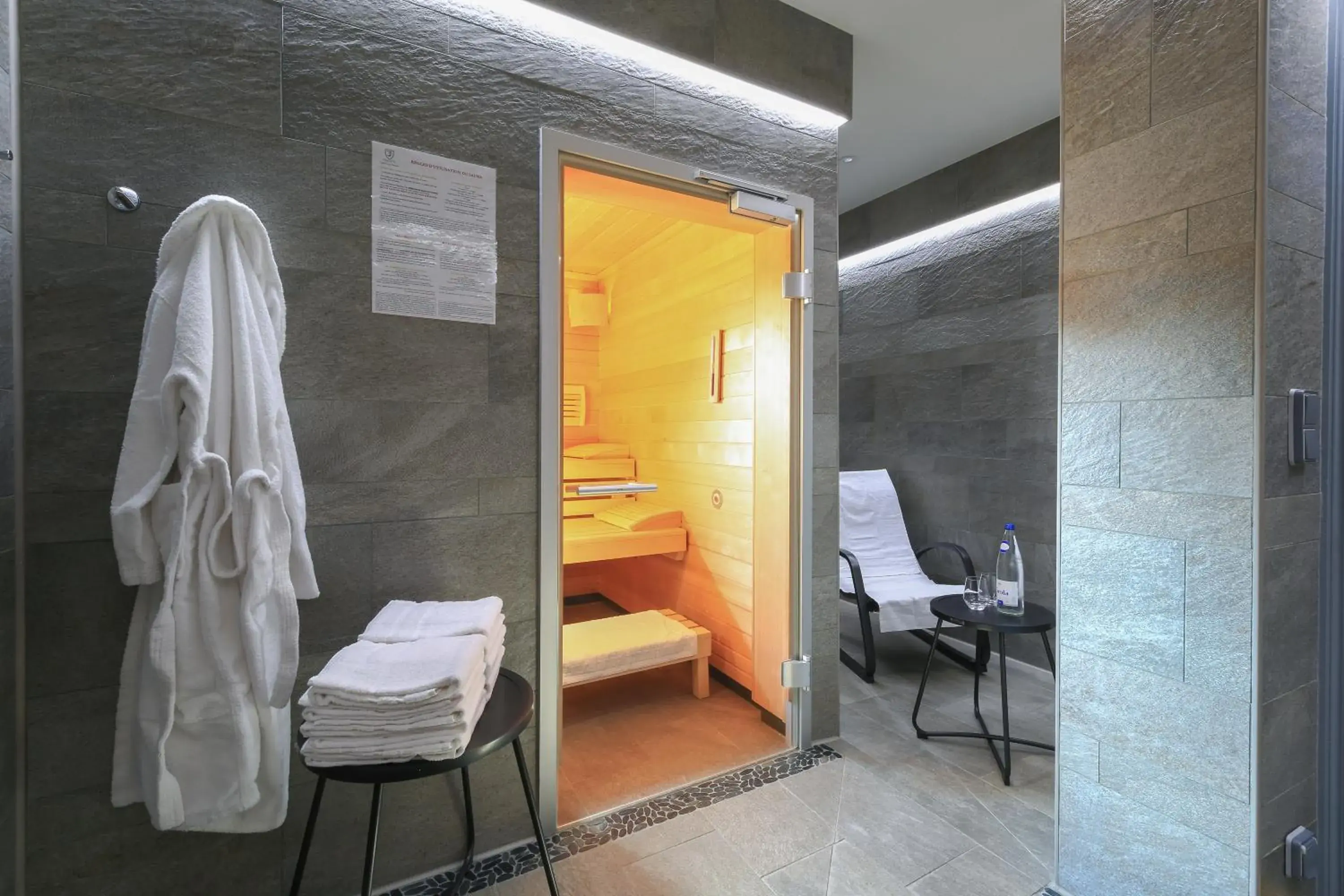 Sauna, Bathroom in Hôtel & Spa Château de l'ile