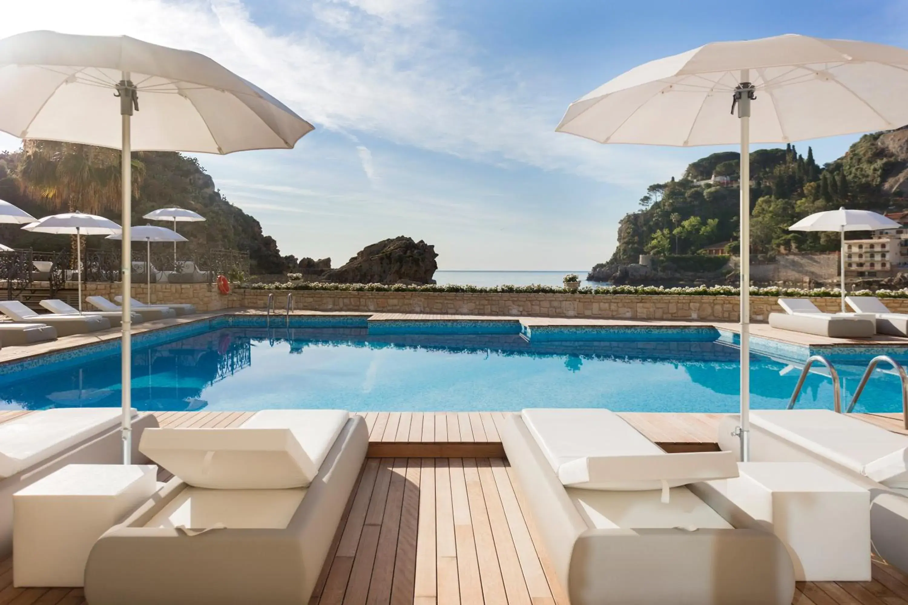 Pool view in Grand Hotel Mazzaro Sea Palace