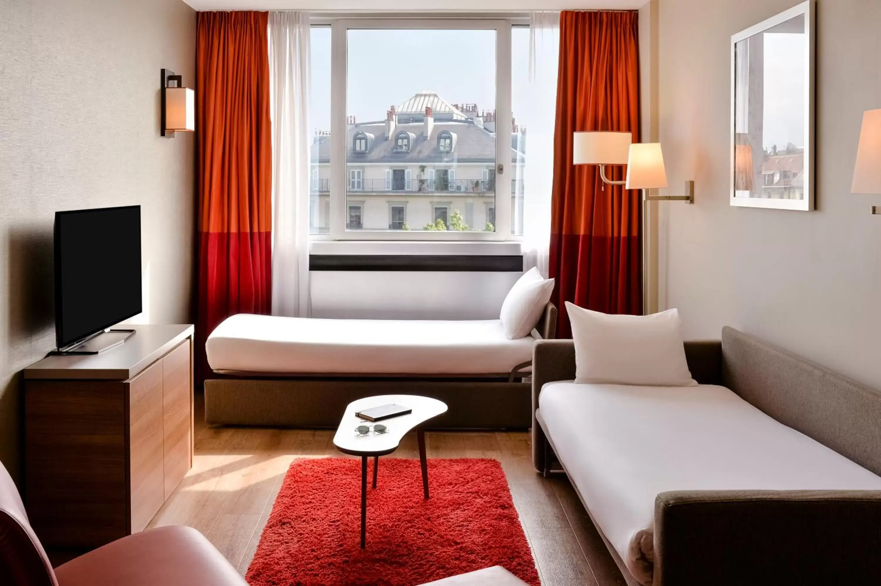 Living room, Seating Area in Aparthotel Adagio Genève Mont-Blanc