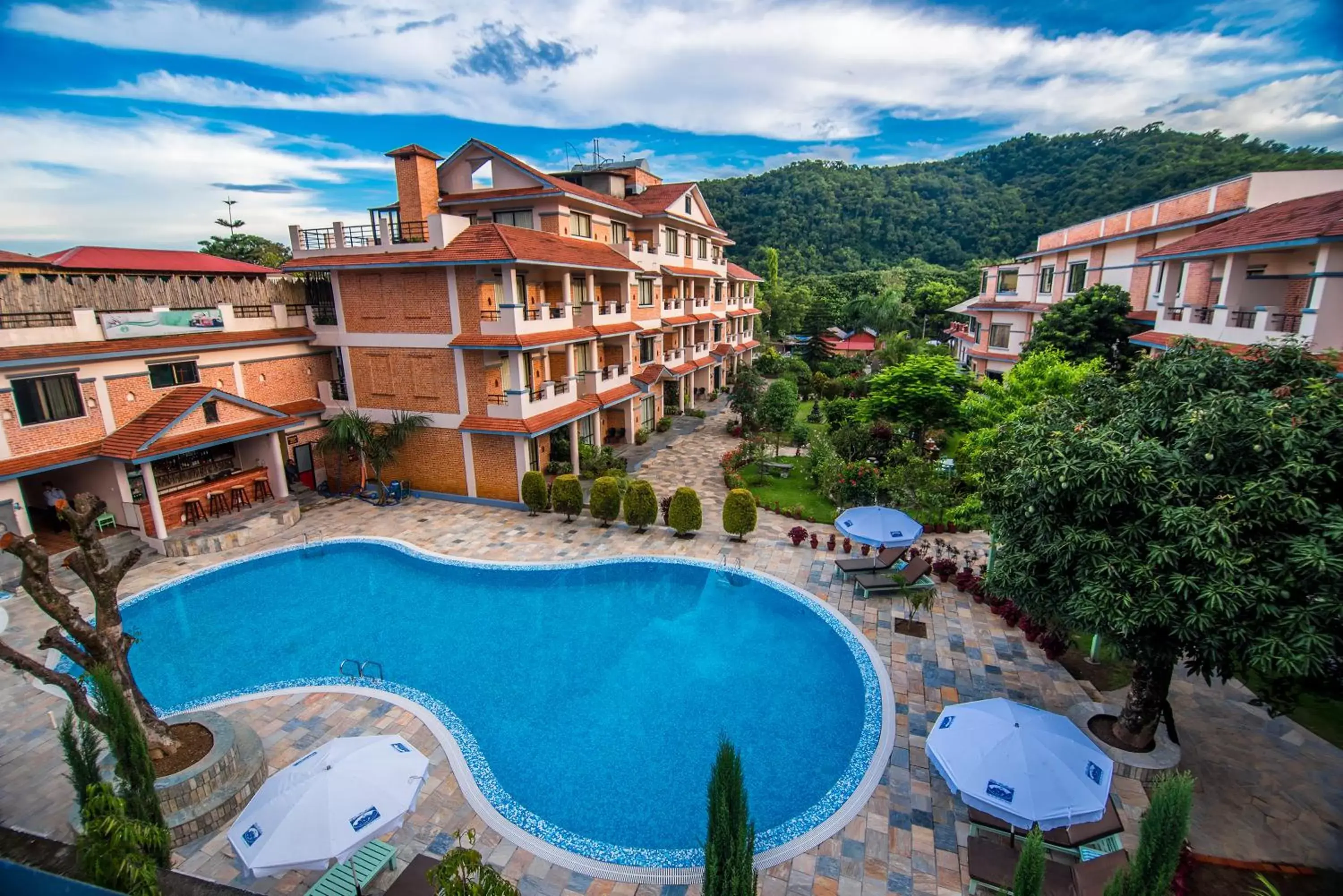 Property building, Pool View in Mount Kailash Resort Property building, Pool View in Mount Kailash Resort