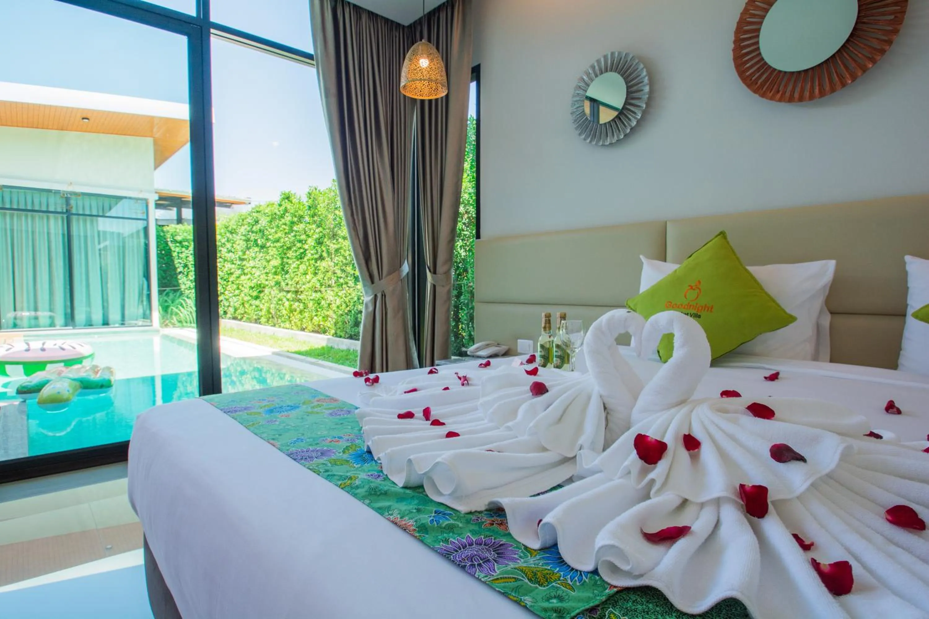 Bedroom, Bed in Good Night Pool Villa Phuket - SHA Plus